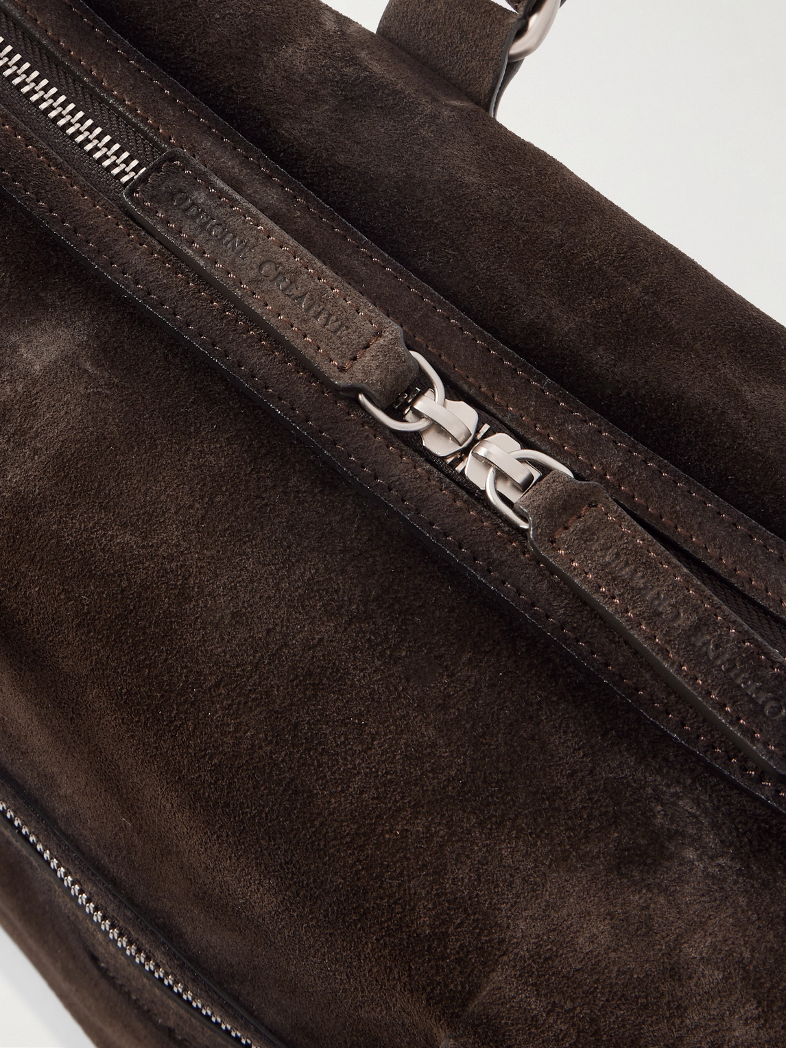 Officine Creative Jules 003 Airbrushed Suede Briefcase In Brown