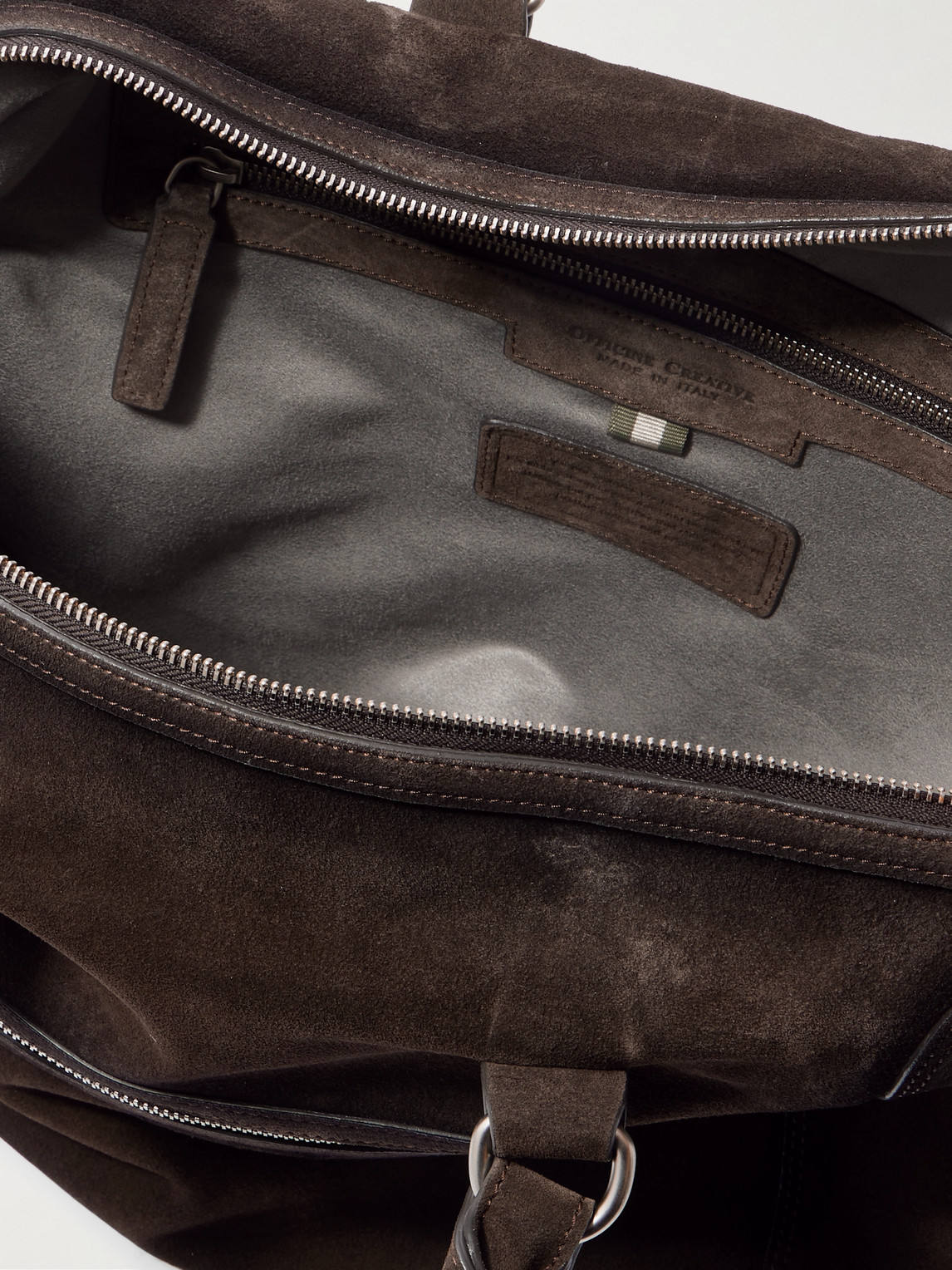 Officine Creative Jules 003 Airbrushed Suede Briefcase In Brown