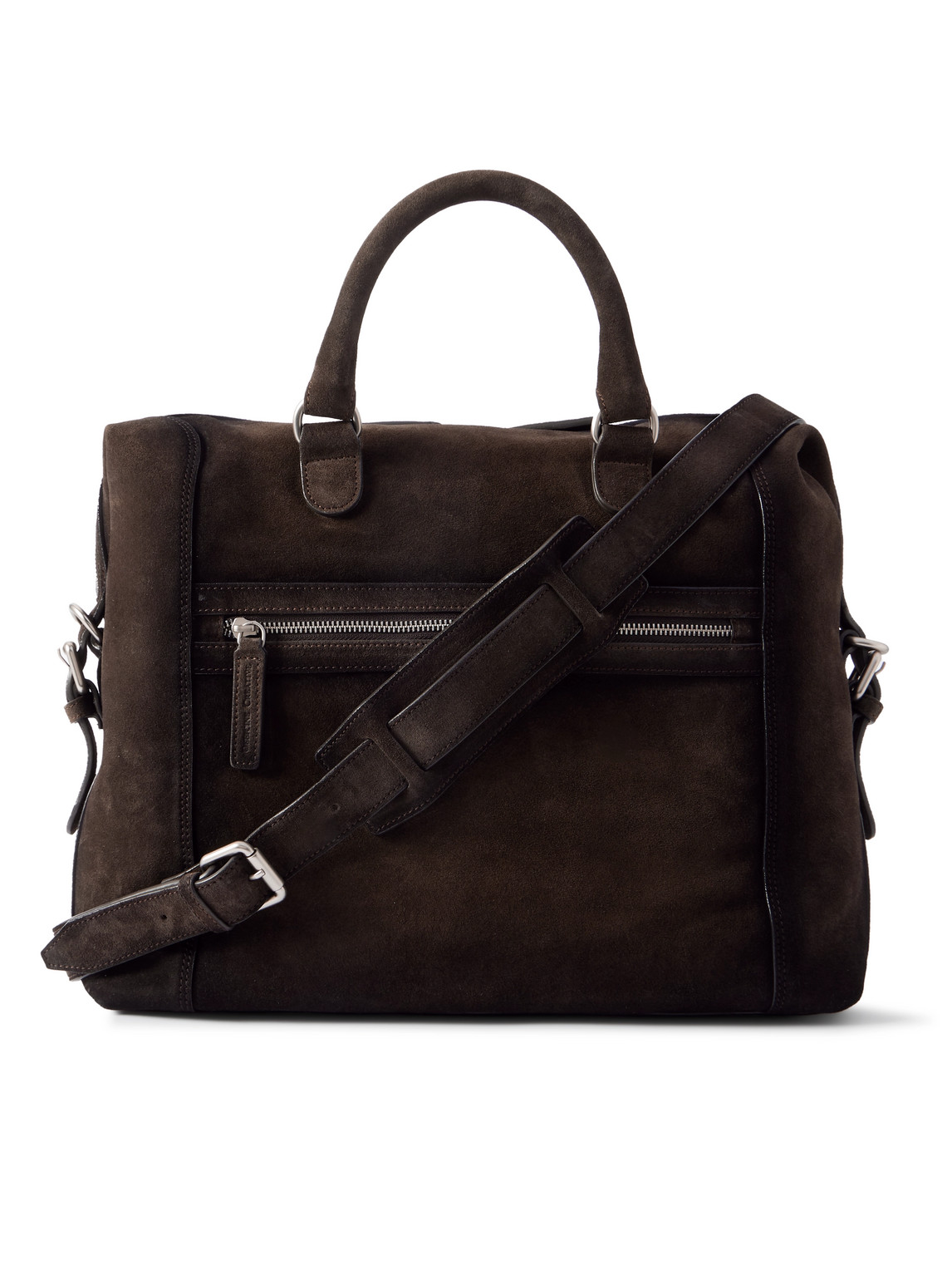 Officine Creative Jules 003 Airbrushed Suede Briefcase In Brown