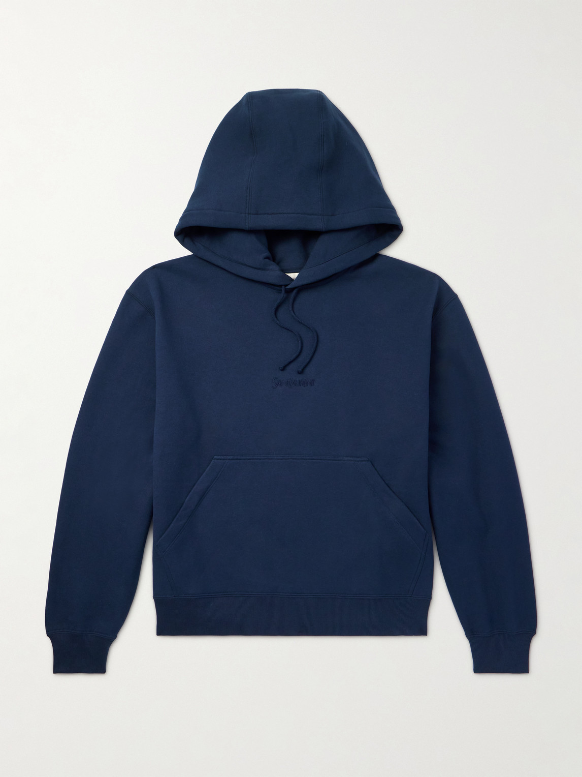 Saint Laurent Logo-Embroidered Cotton-Jersey Hoodieen