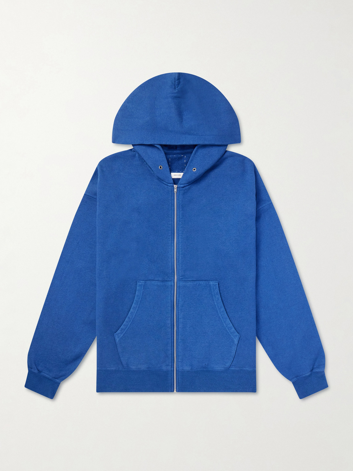 Visvim Jumbo Cotton-jersey Zip-up Hoodie In Blue
