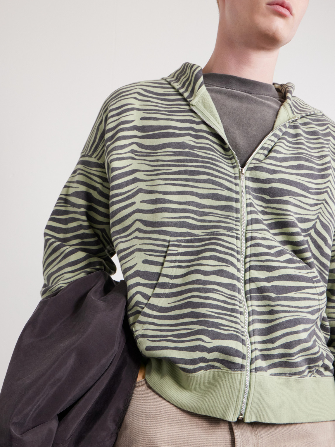 Jumbo Printed Cotton Zip-Up Hoodie