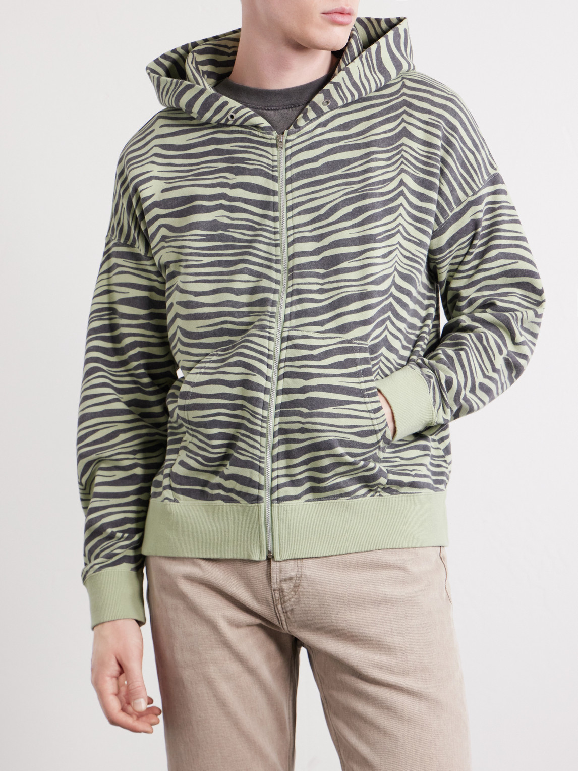  Visvim - Jumbo Printed Cotton Zip-up Hoodie - Men - Green - 2 