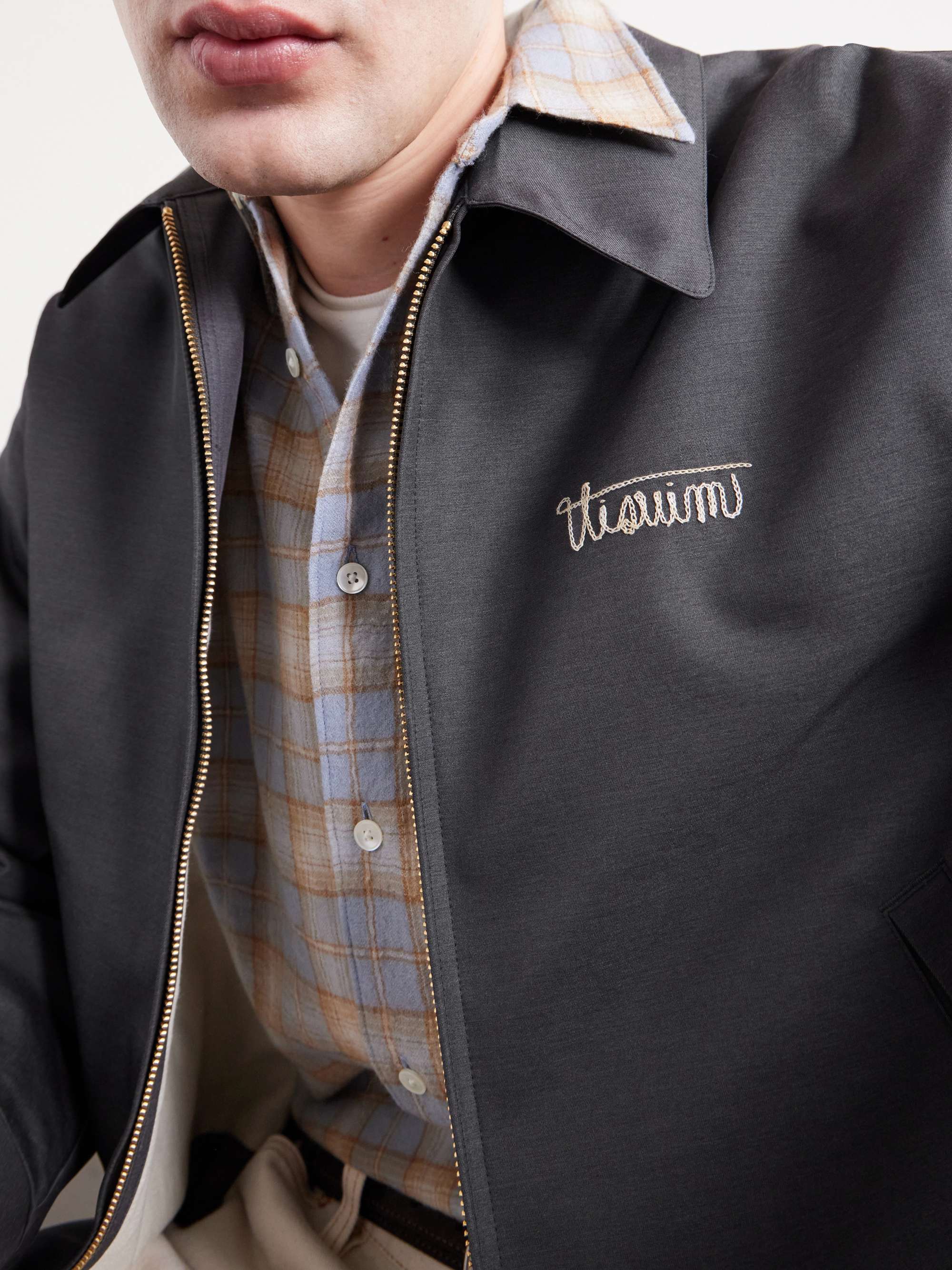 VISVIM Kluane Logo-Embroidered Wool and Silk-Blend Blouson Jacket