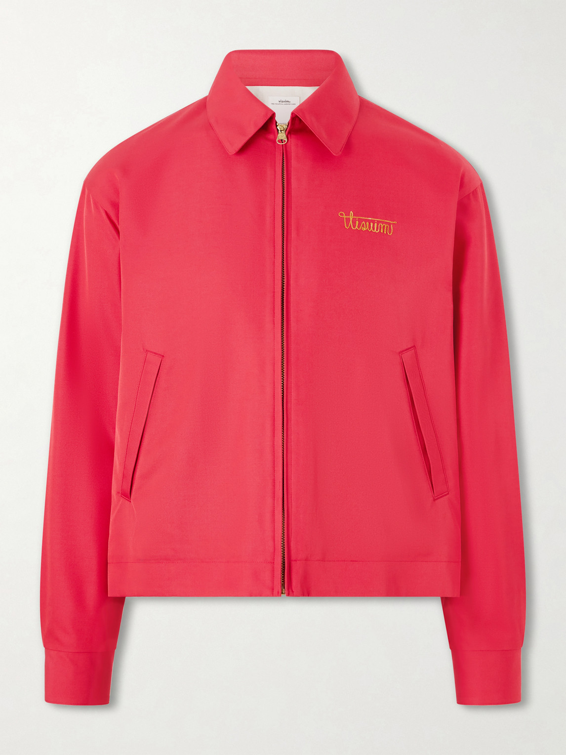 Visvim Kluane Logo-embroidered Wool And Silk-blend Blouson Jacket In Red