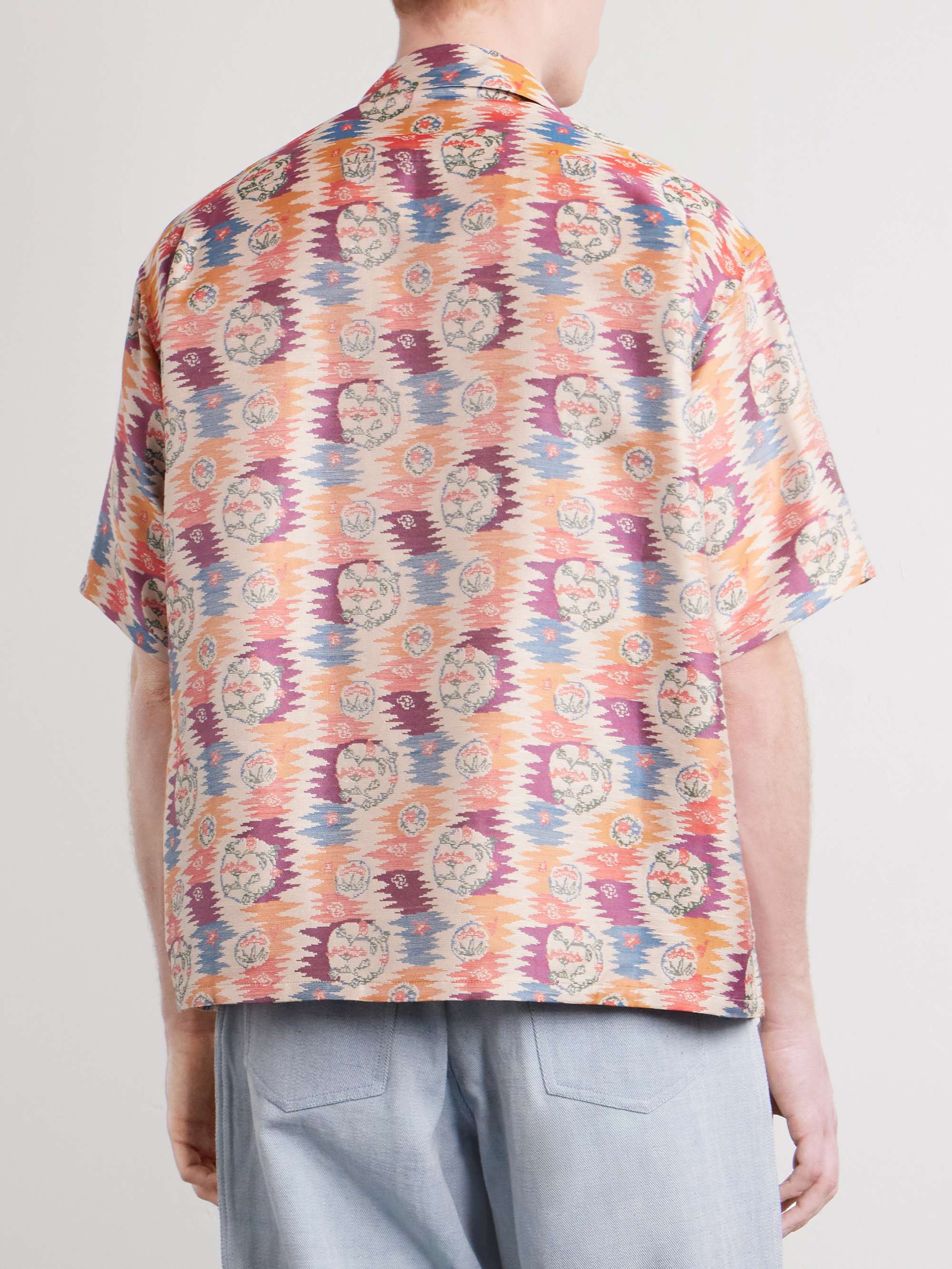 VISVIM Crosby Camp-Collar Silk and Cotton-Blend Jacquard Shirt for