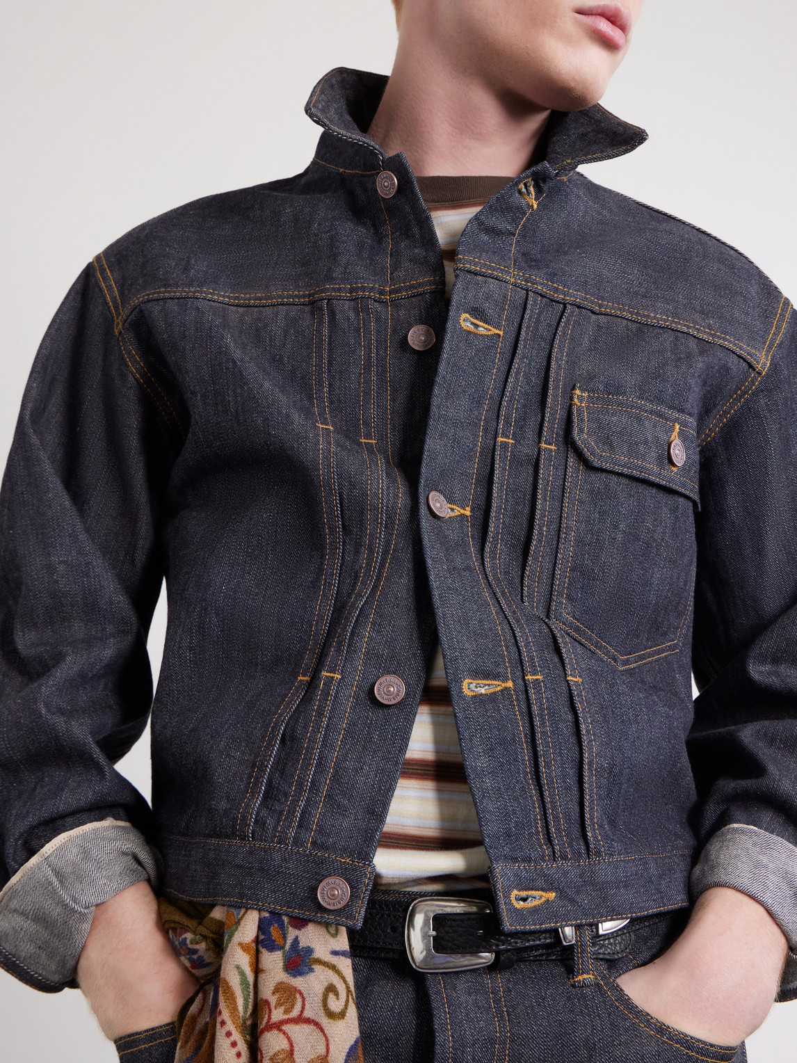 Visvim Mud Od Denim Jacket In Blue