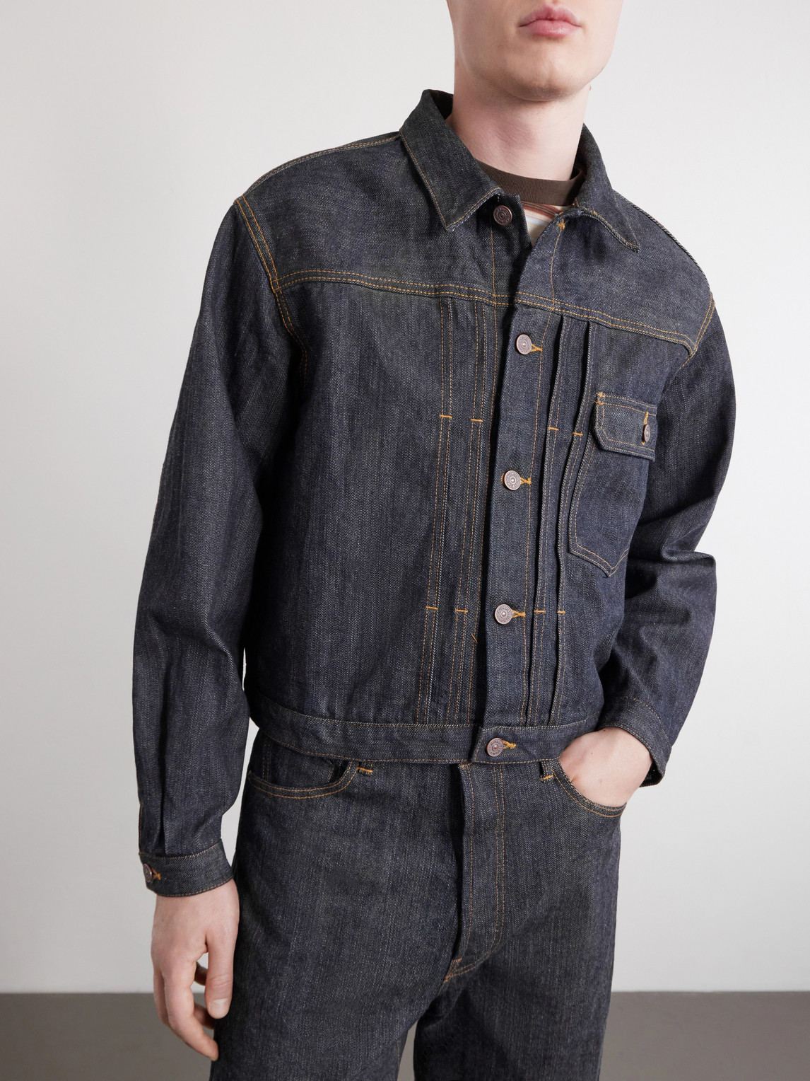 Visvim Mud Od Denim Jacket In Blue