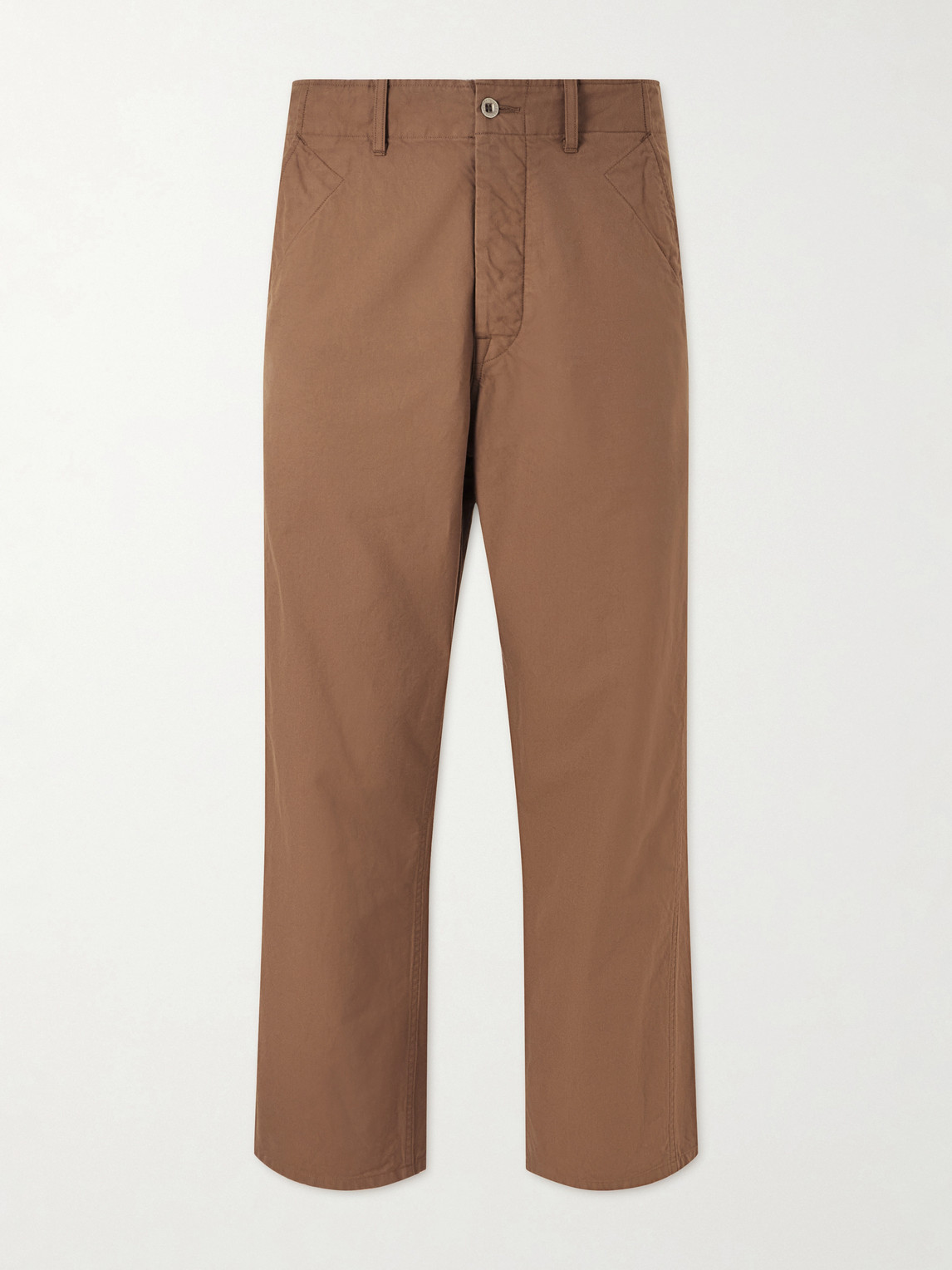 Visvim Gesso Straight-leg Cotton-twill Trousers In Brown