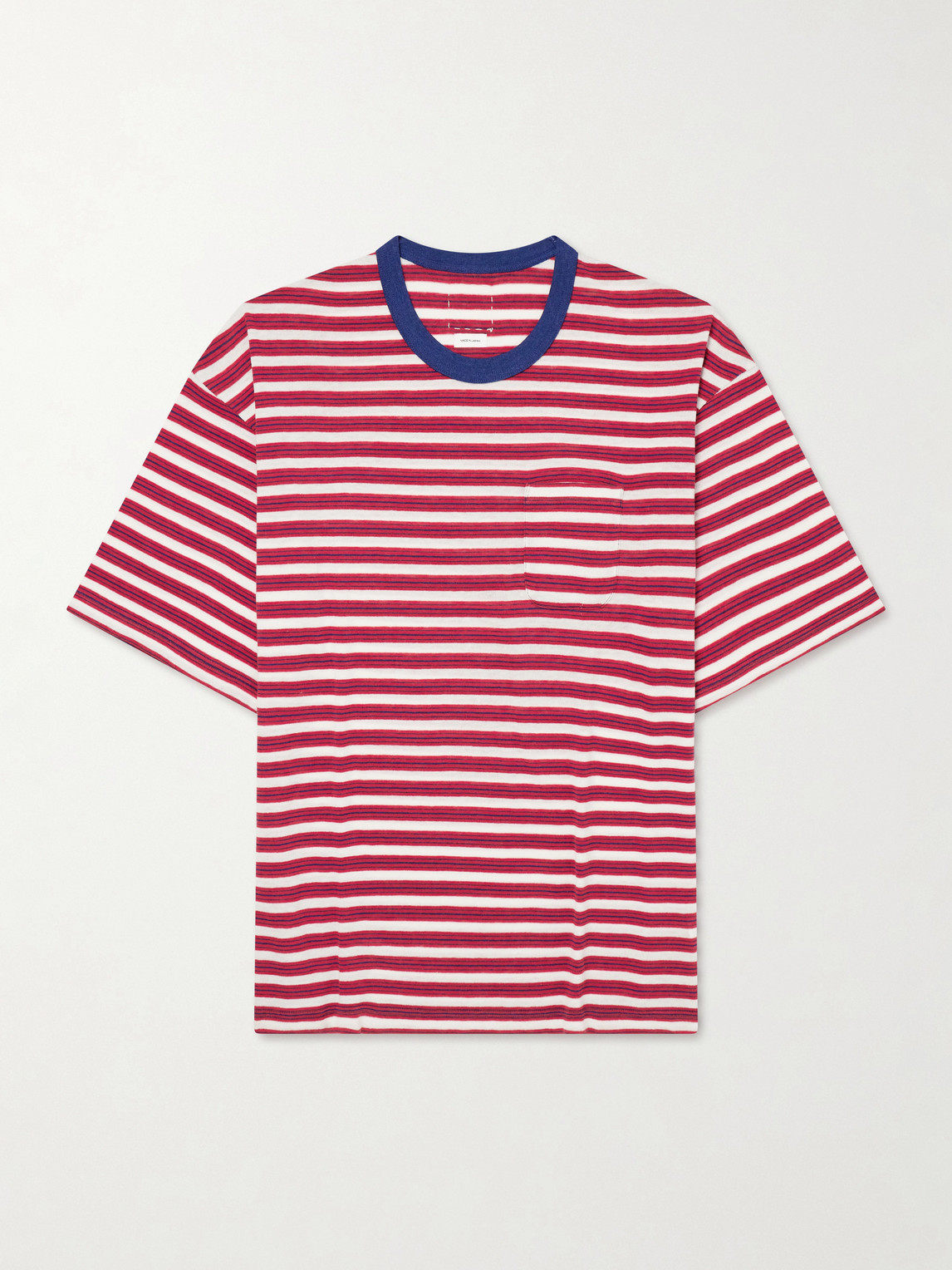 Visvim Striped Knitted Wool And Cotton-blend T-shirt In Multi