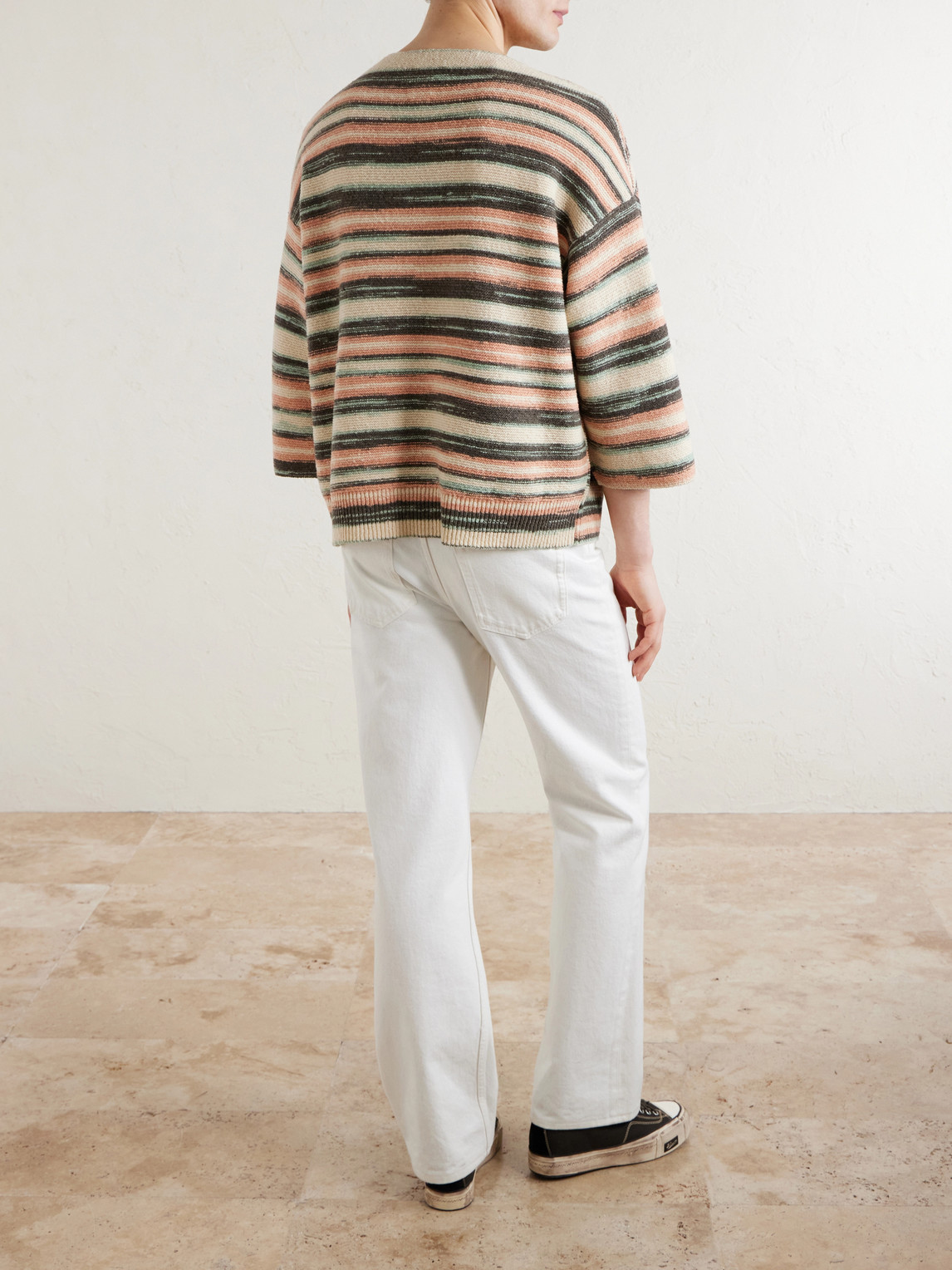  Visvim - Burrow Striped Wool And Cashmere-blend Sweater - Men - Neutrals - 1 