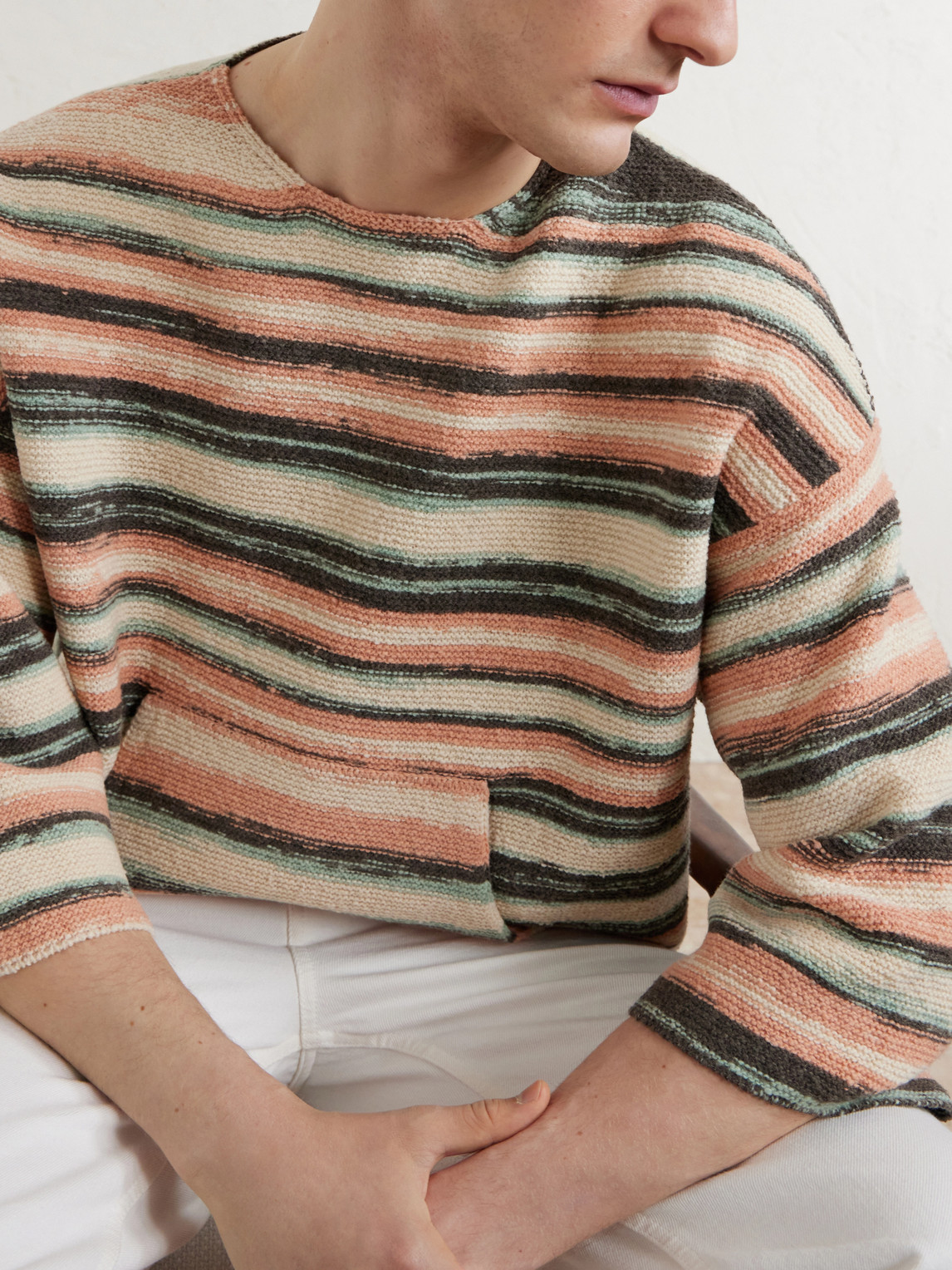 Burrow Striped Wool And Cashmere-Blend Sweater