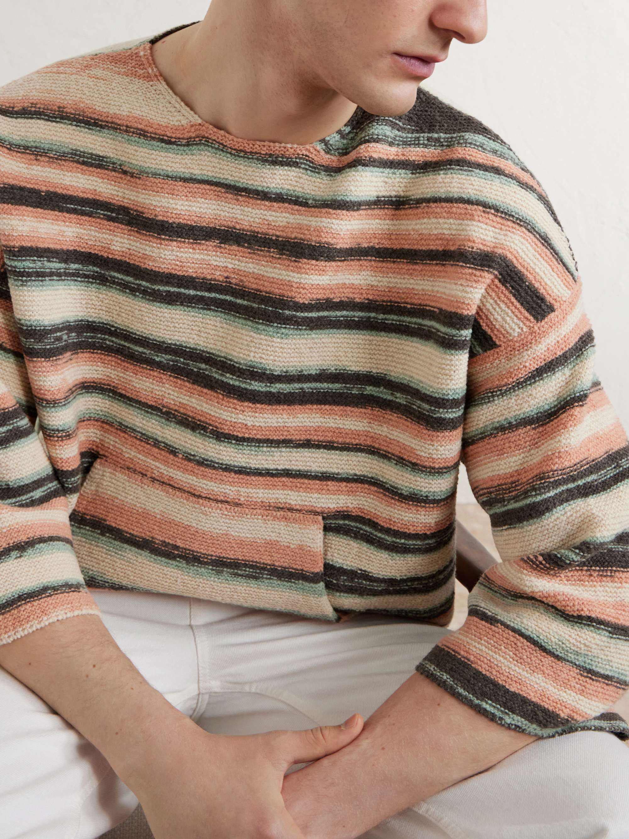 VISVIM Burrow Striped Wool and Cashmere-Blend Sweater for Men | MR