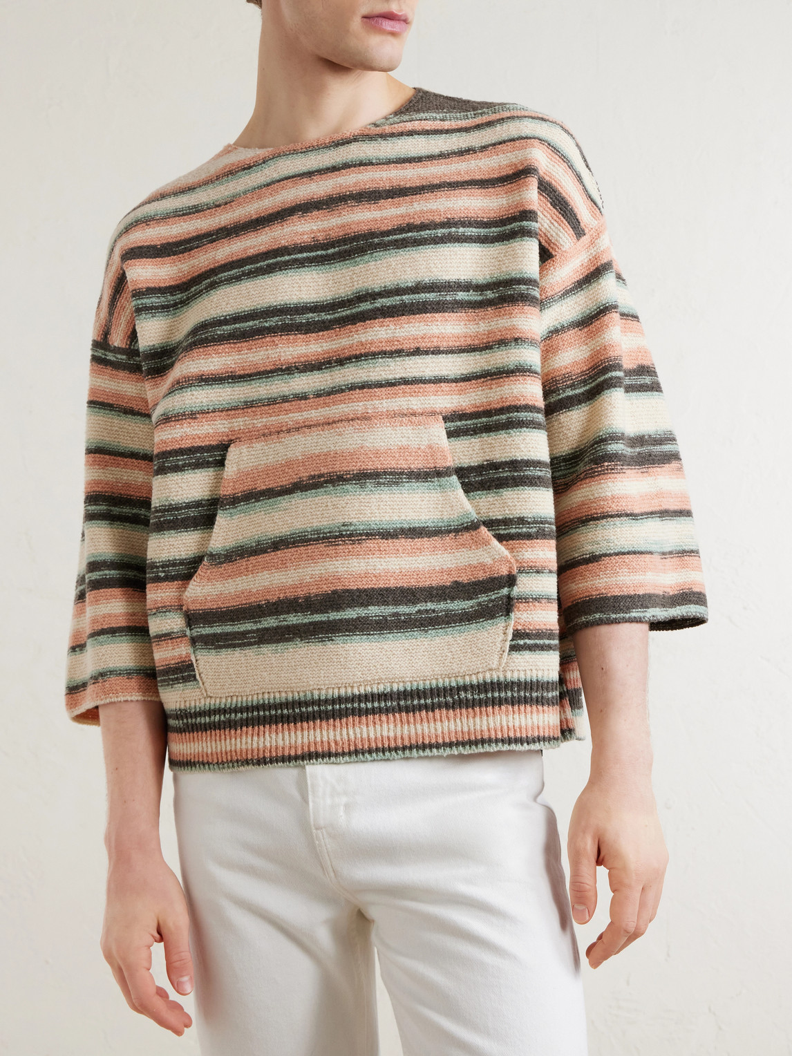  Visvim - Burrow Striped Wool And Cashmere-blend Sweater - Men - Neutrals - 1 