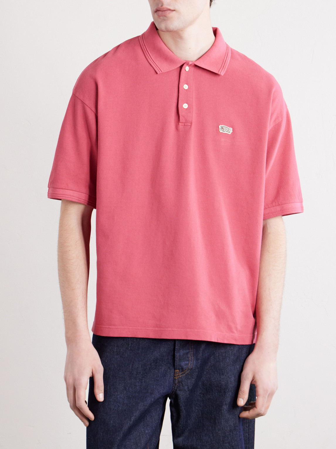  Visvim - Logo-embroidered Cotton Polo Shirt - Men - Red - 1 