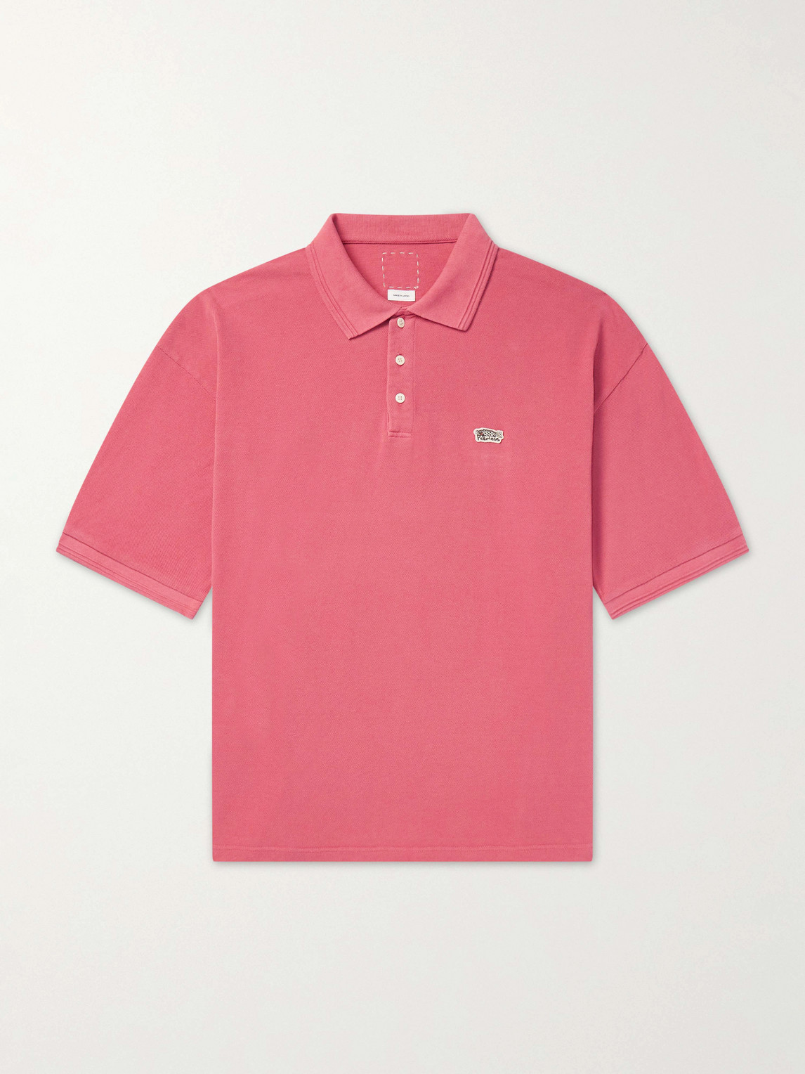 Visvim Logo-embroidered Cotton Polo Shirt In Pink