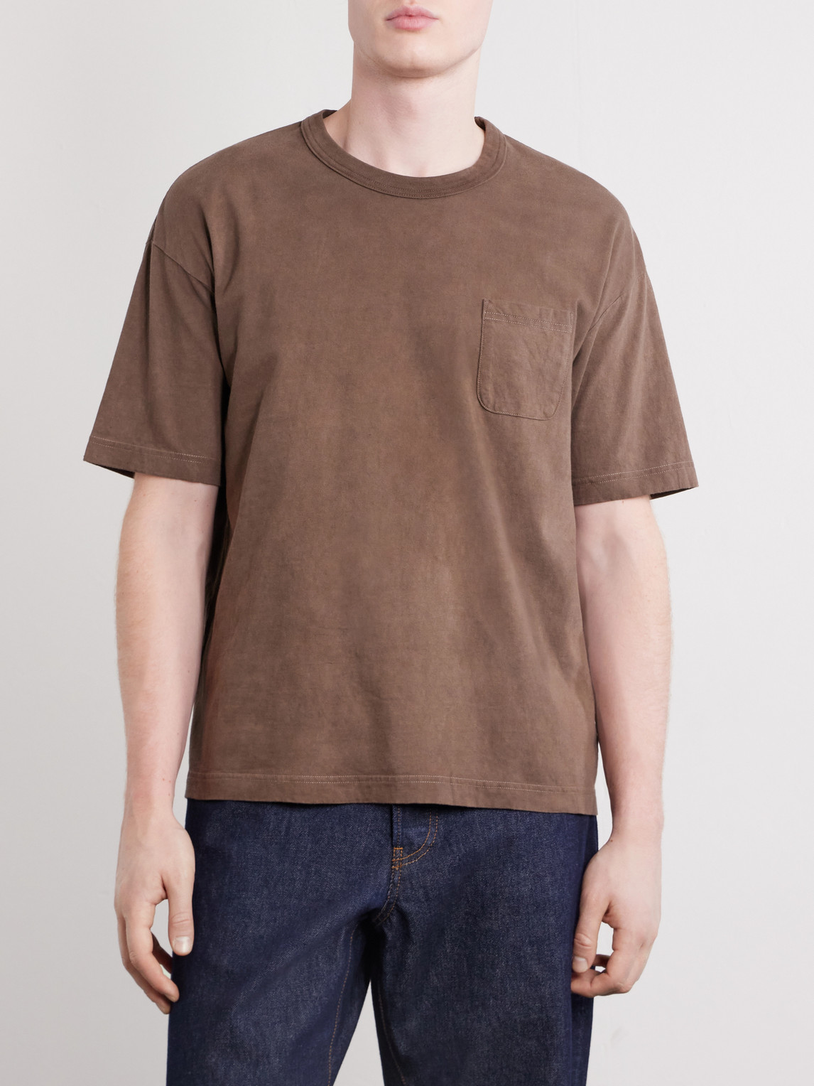 Visvim Cotton-jersey T-shirt In Brown