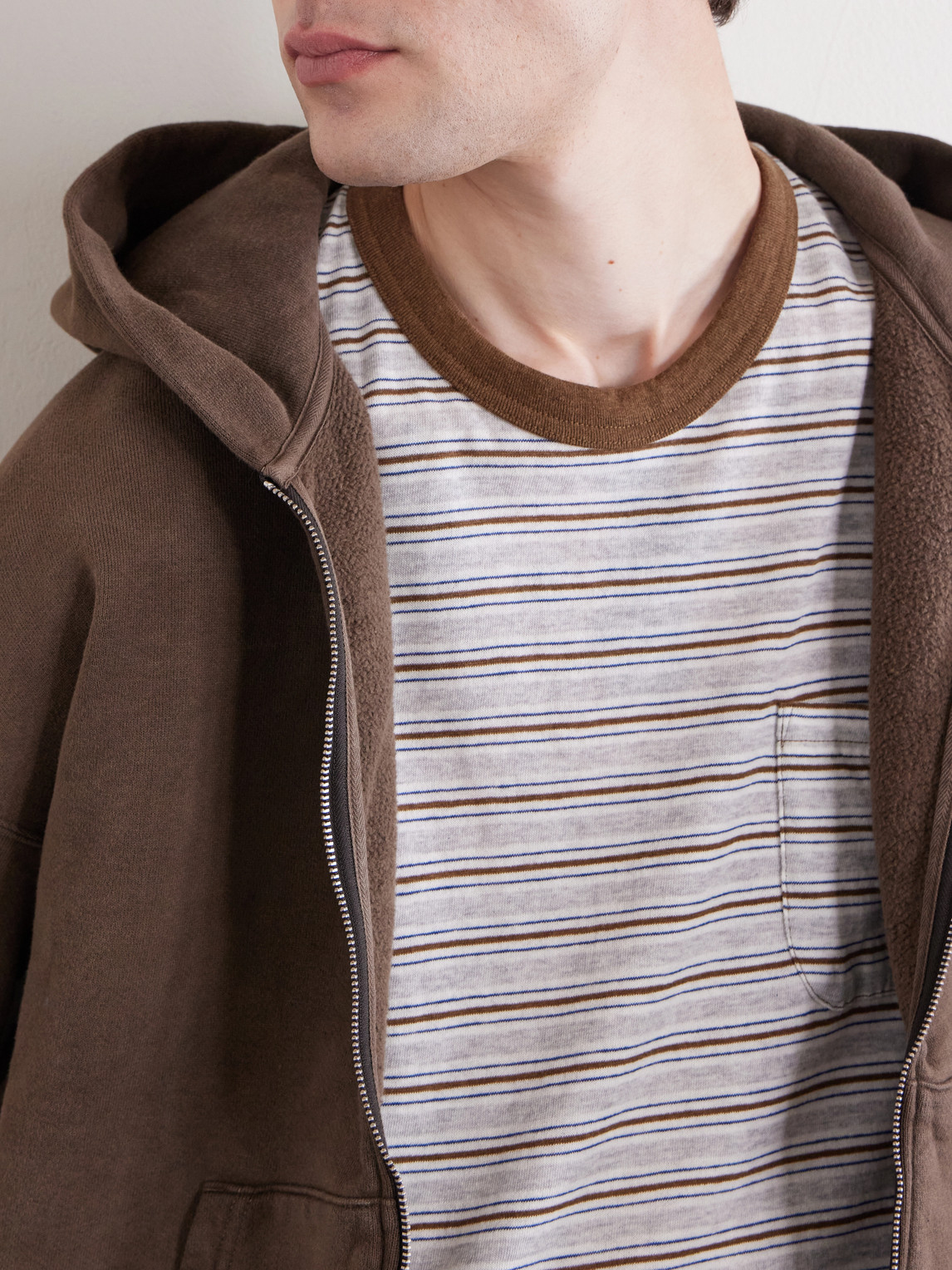 Visvim Striped Wool And Cotton-blend T-shirt In Multi
