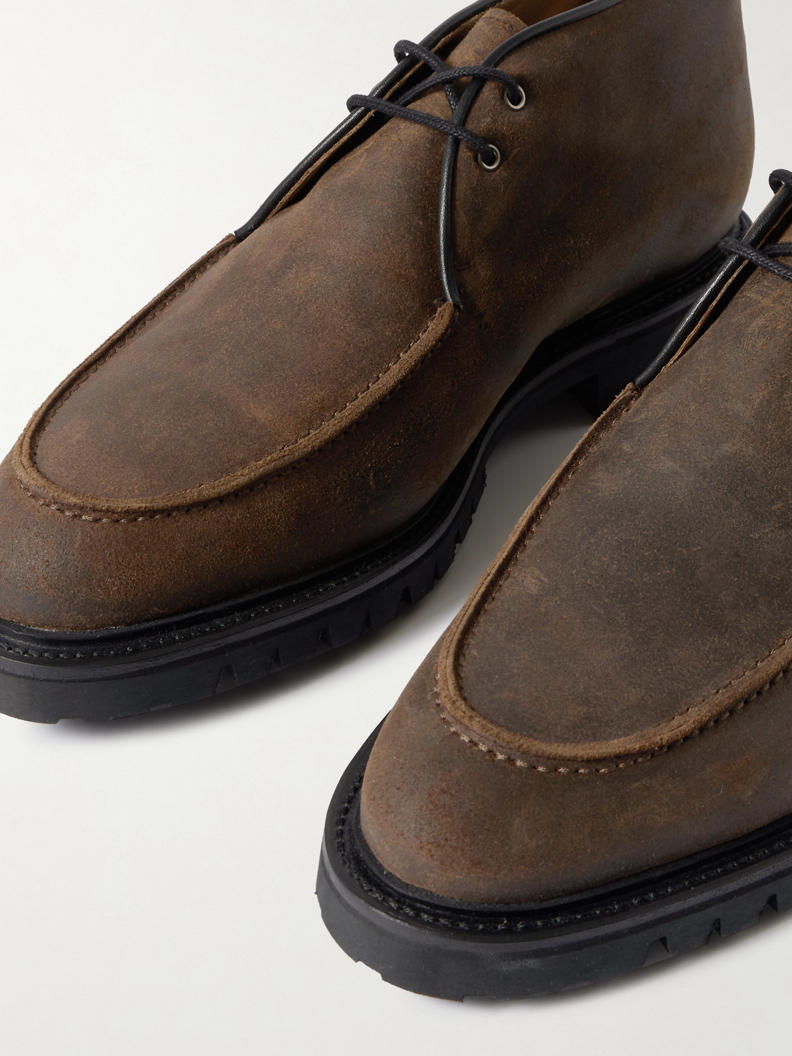 Majordome M69 Waxed-suede Chukka Boots In Brown