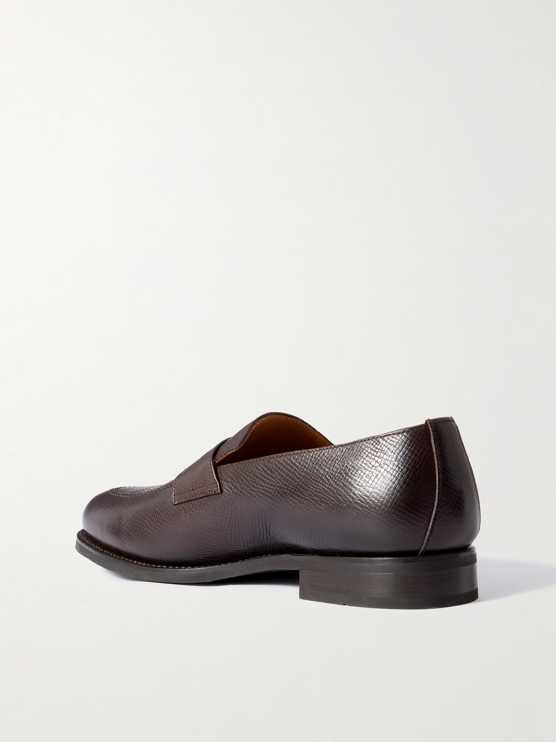Majordome M08 Cross-grain Leather Penny Loafers In Brown