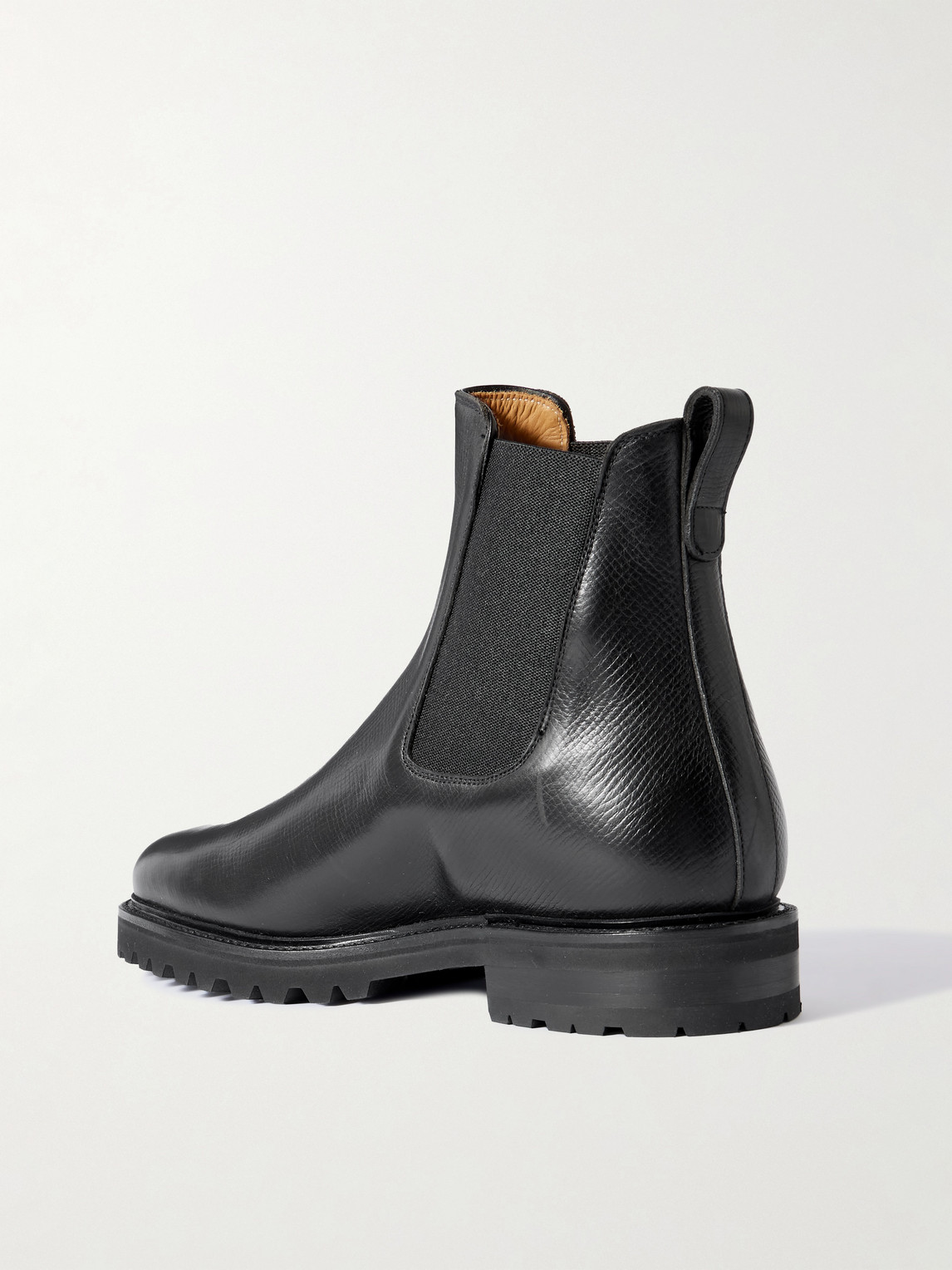 Majordome M11 Cross-grain Leather Chelsea Boots In Black
