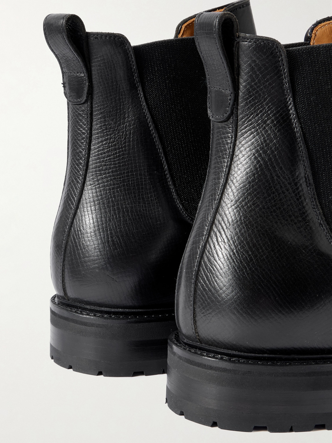 Majordome M11 Cross-grain Leather Chelsea Boots In Black