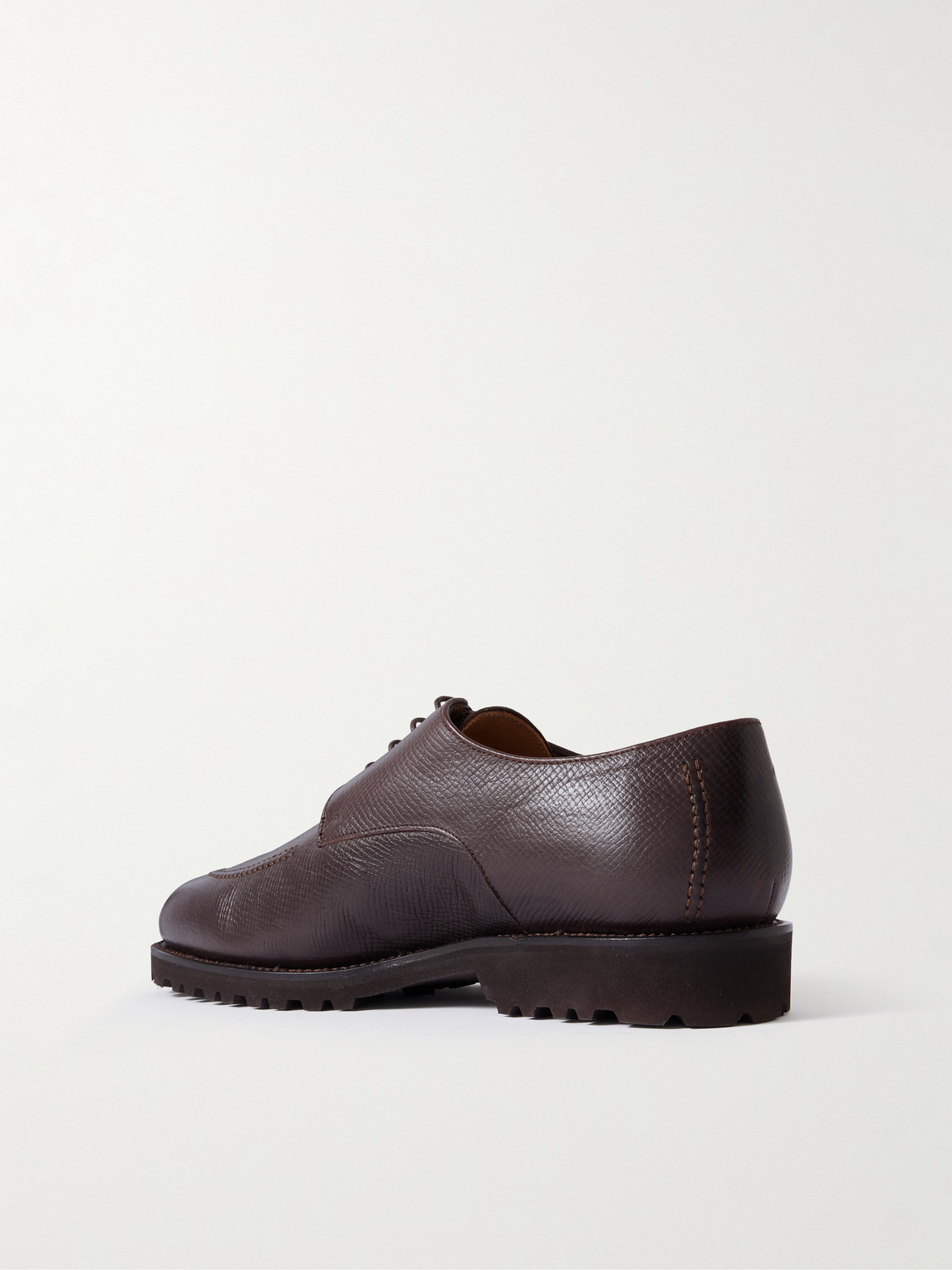Majordome L88 Split-toe Cross-grain Leather Derby Shoes In Brown