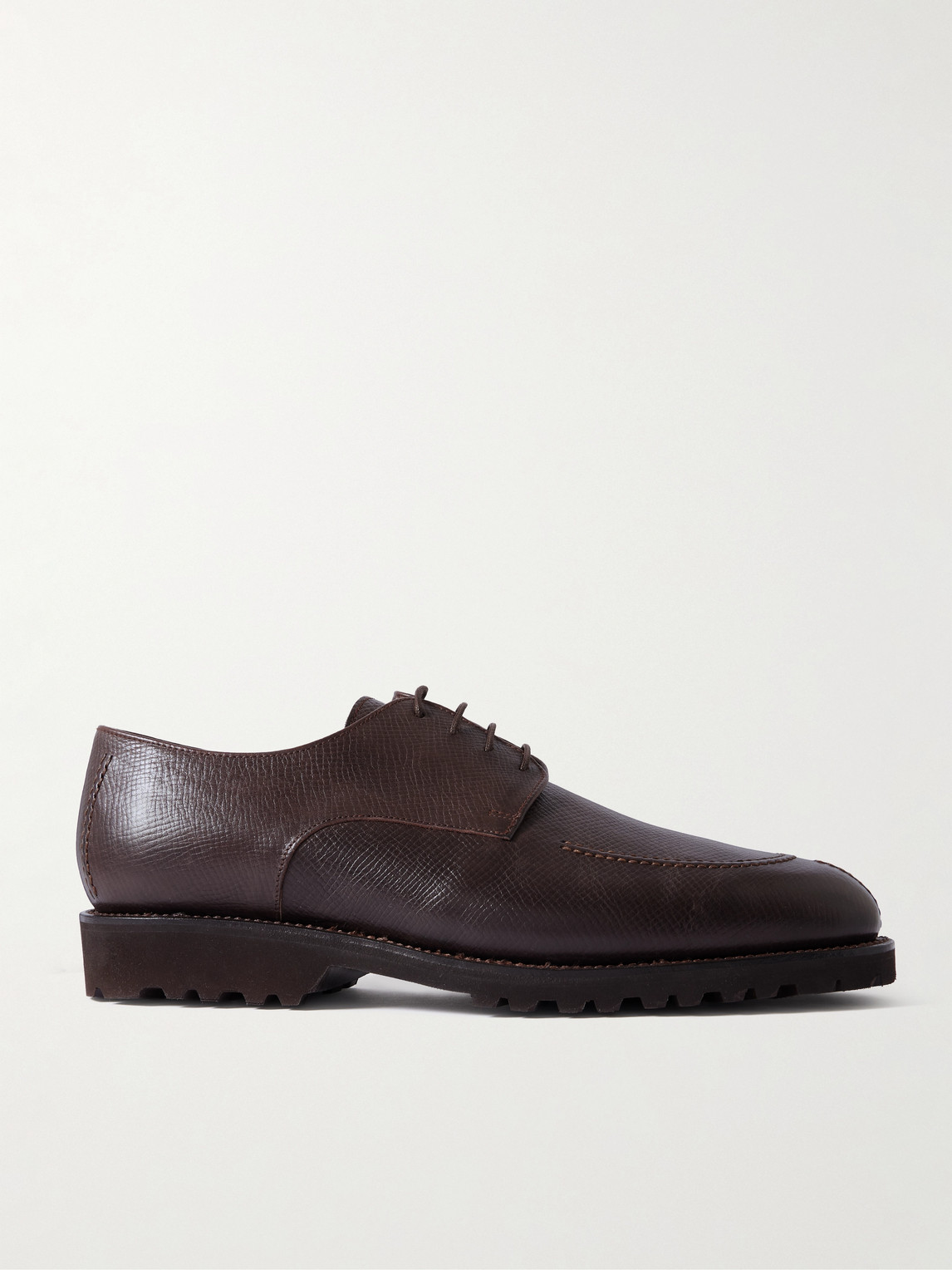 Majordome L88 Split-toe Cross-grain Leather Derby Shoes In Brown