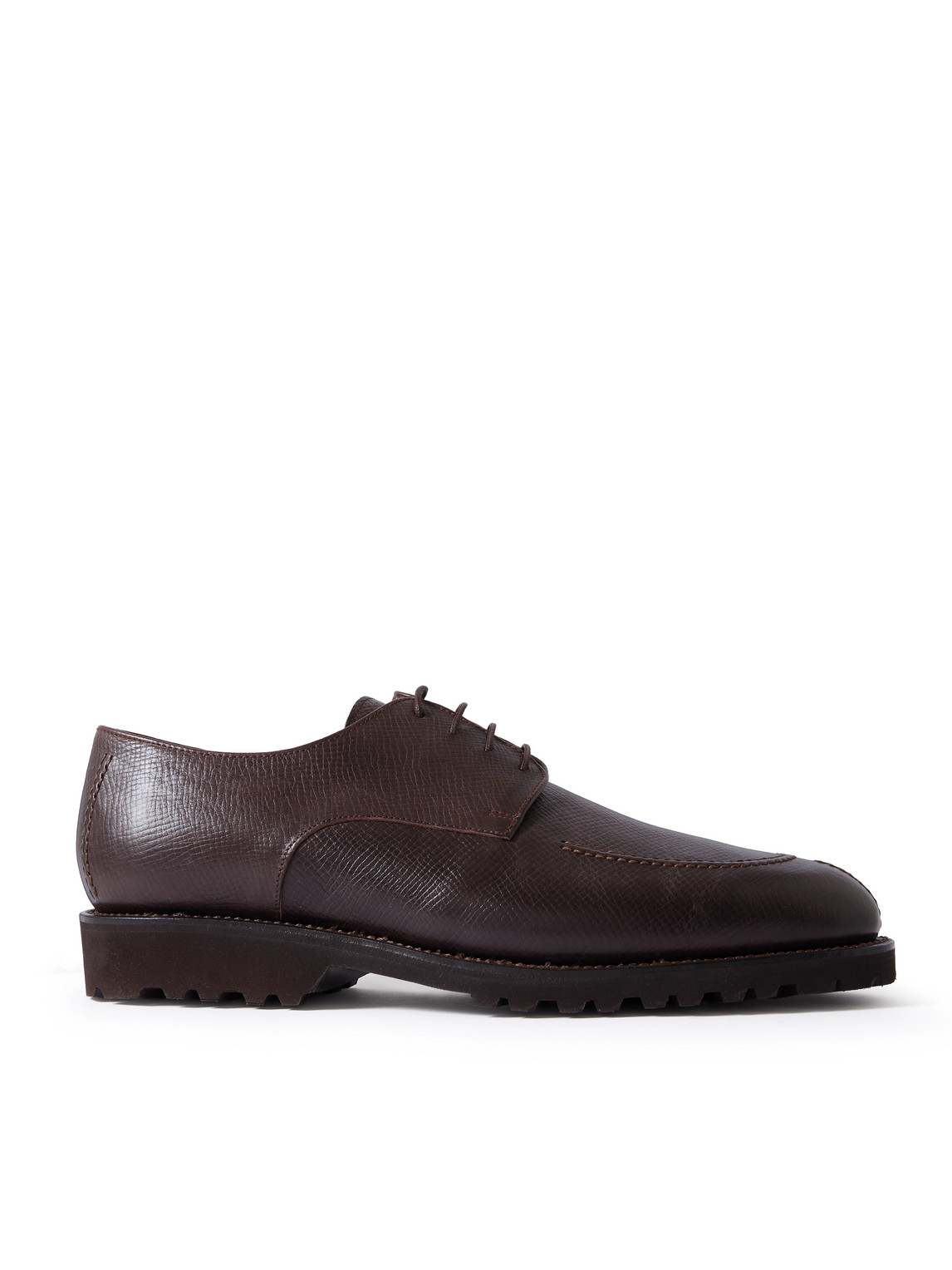 Majordome L88 Split-toe Cross-grain Leather Derby Shoes In Brown