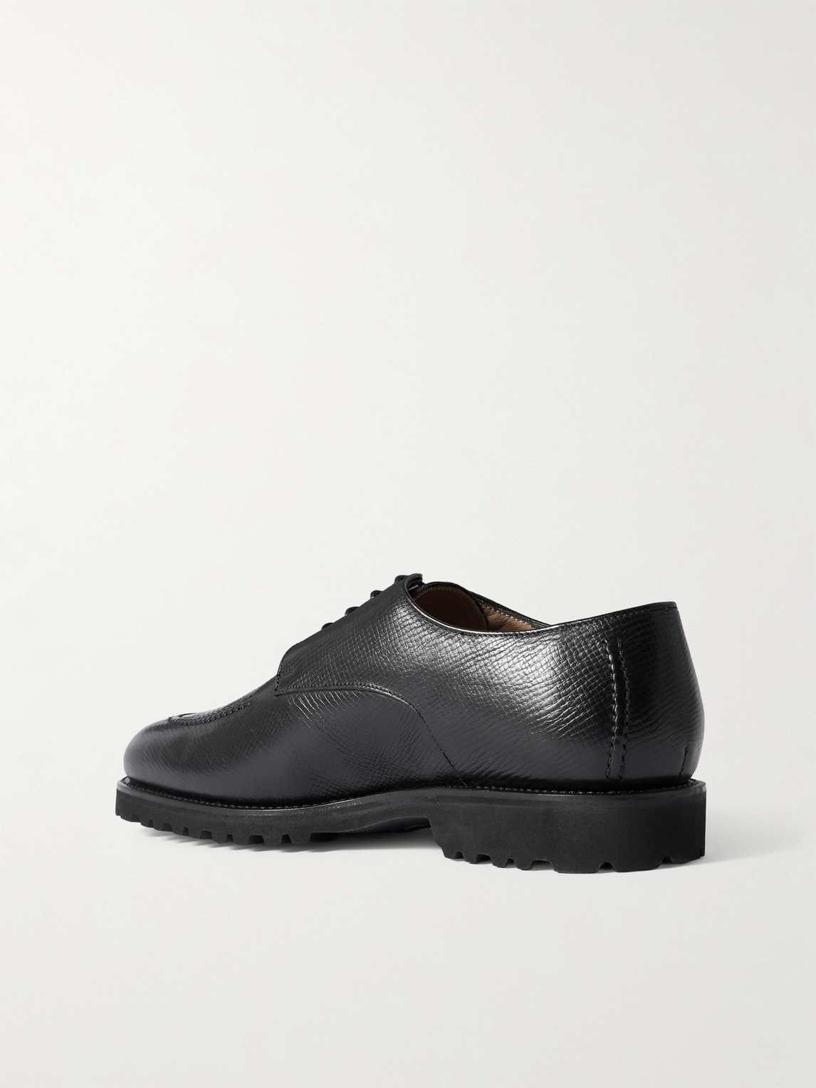 Majordome L88 Split-toe Cross-grain Leather Derby Shoes In Black
