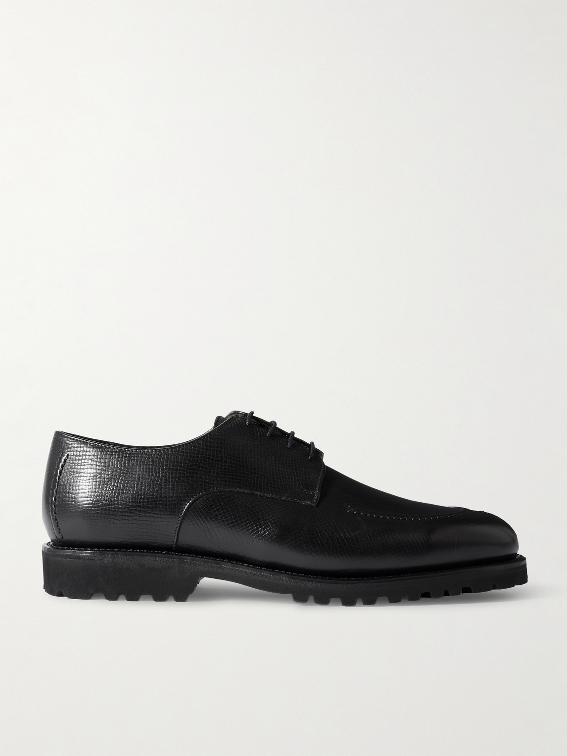 Majordome L88 Split-toe Cross-grain Leather Derby Shoes In Black