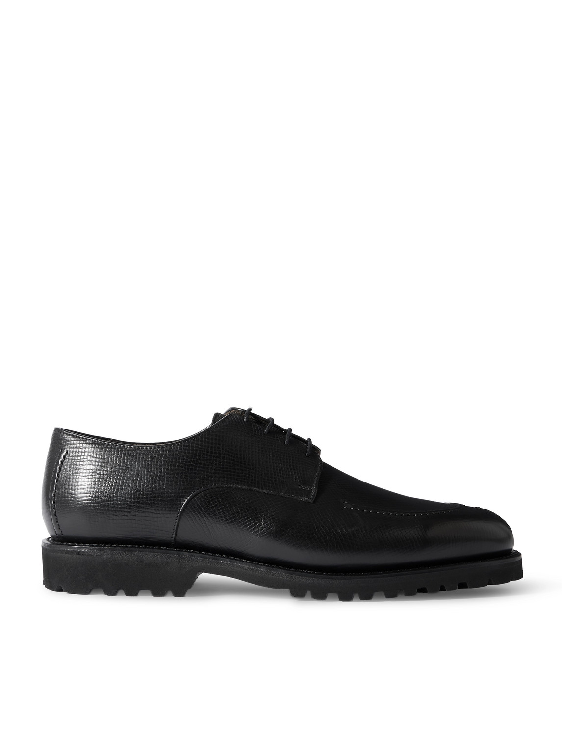 Majordome L88 Split-toe Cross-grain Leather Derby Shoes In Black