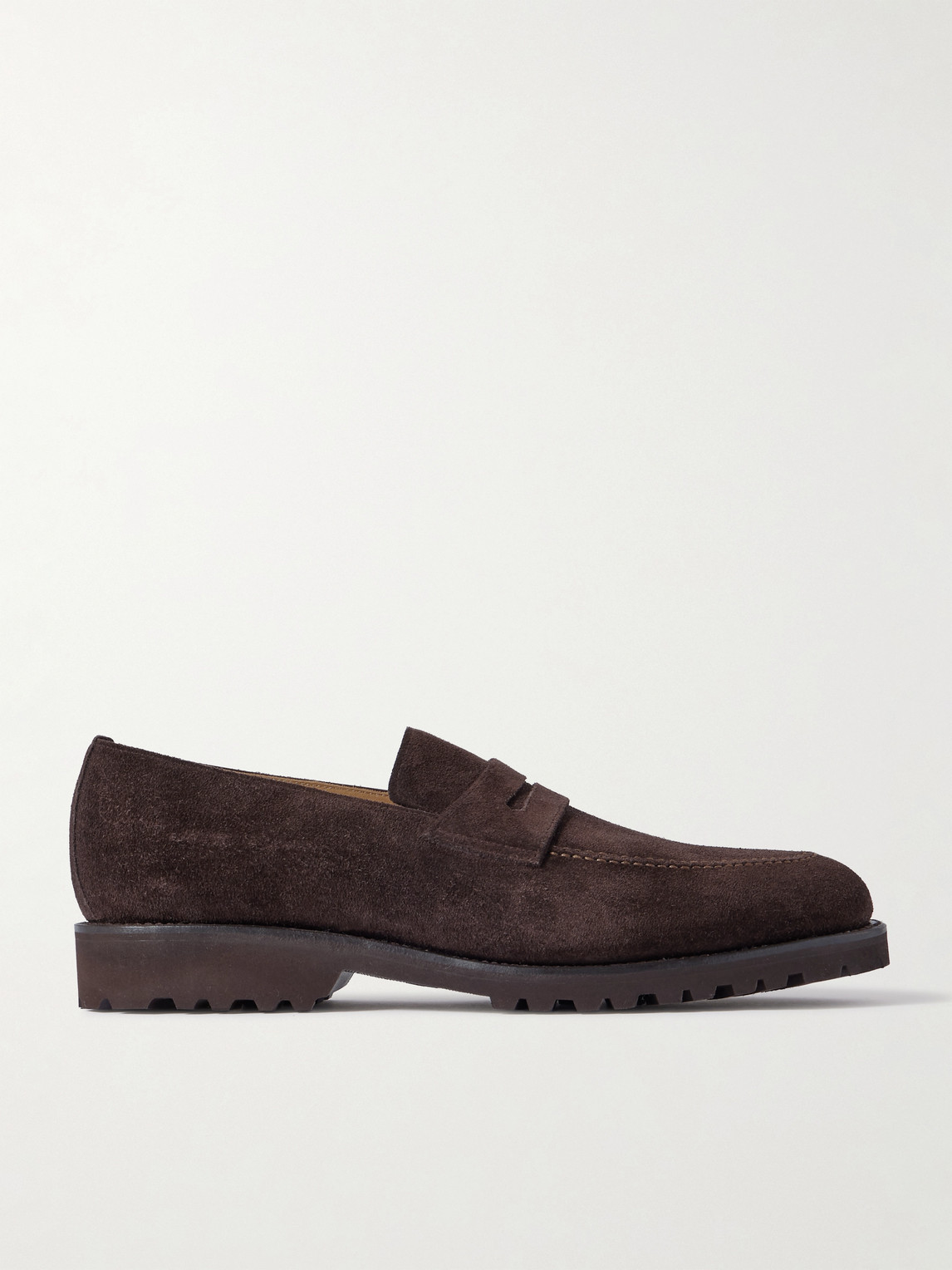 Majordome M08 Nubuck Penny Loafers In Brown