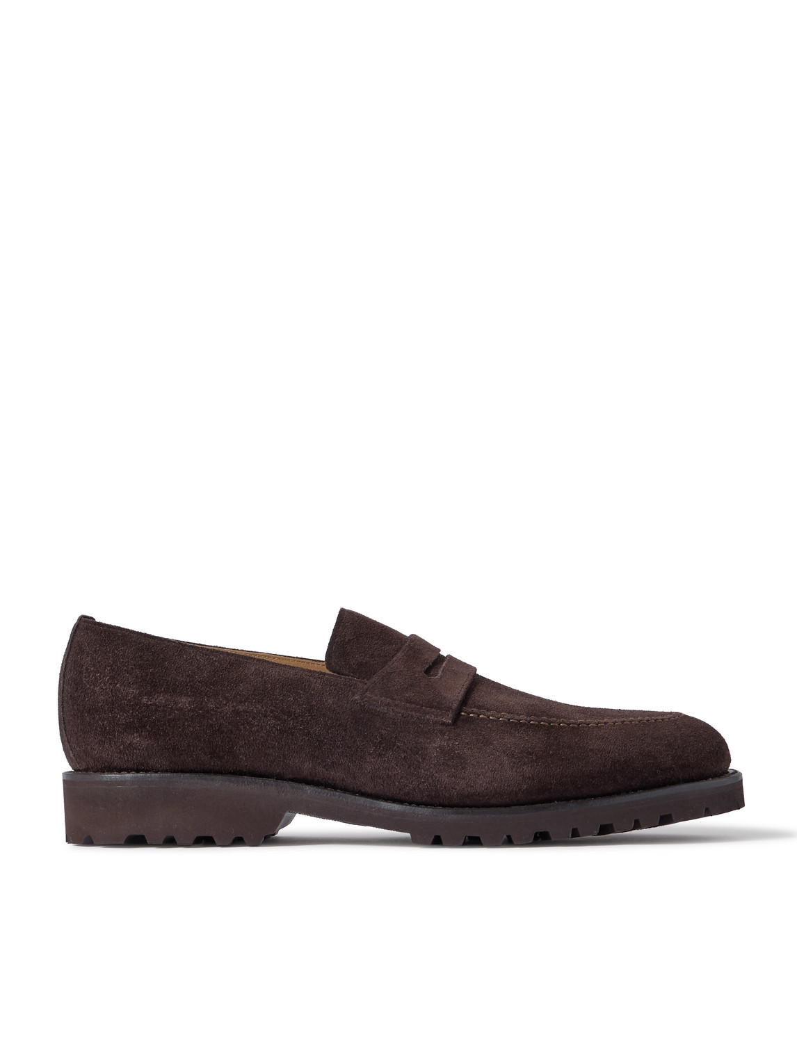 Majordome M08 Nubuck Penny Loafers In Brown