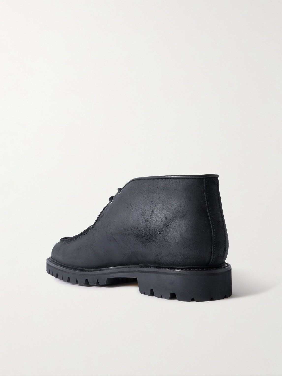 Majordome M69 Waxed-suede Chukka Boots In Black