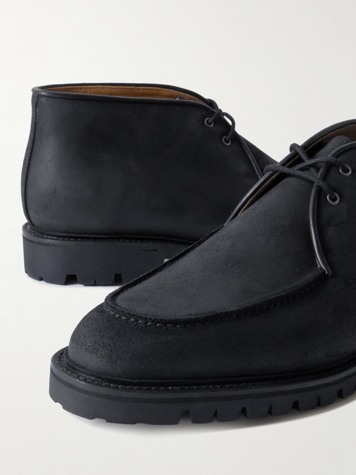Majordome M69 Waxed-suede Chukka Boots In Black