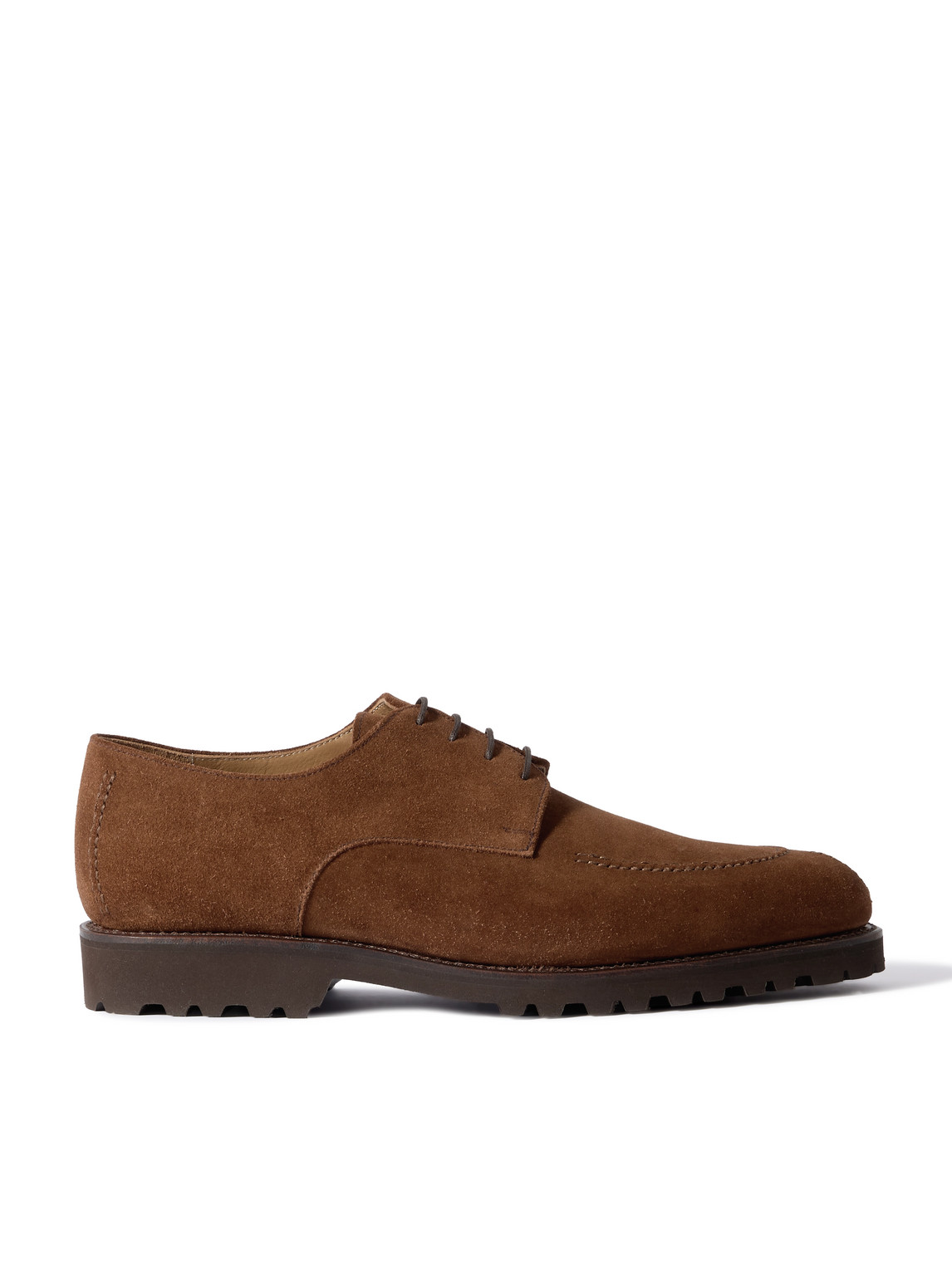 Majordome M32 Split-toe Nubuck Derby Shoes In Brown