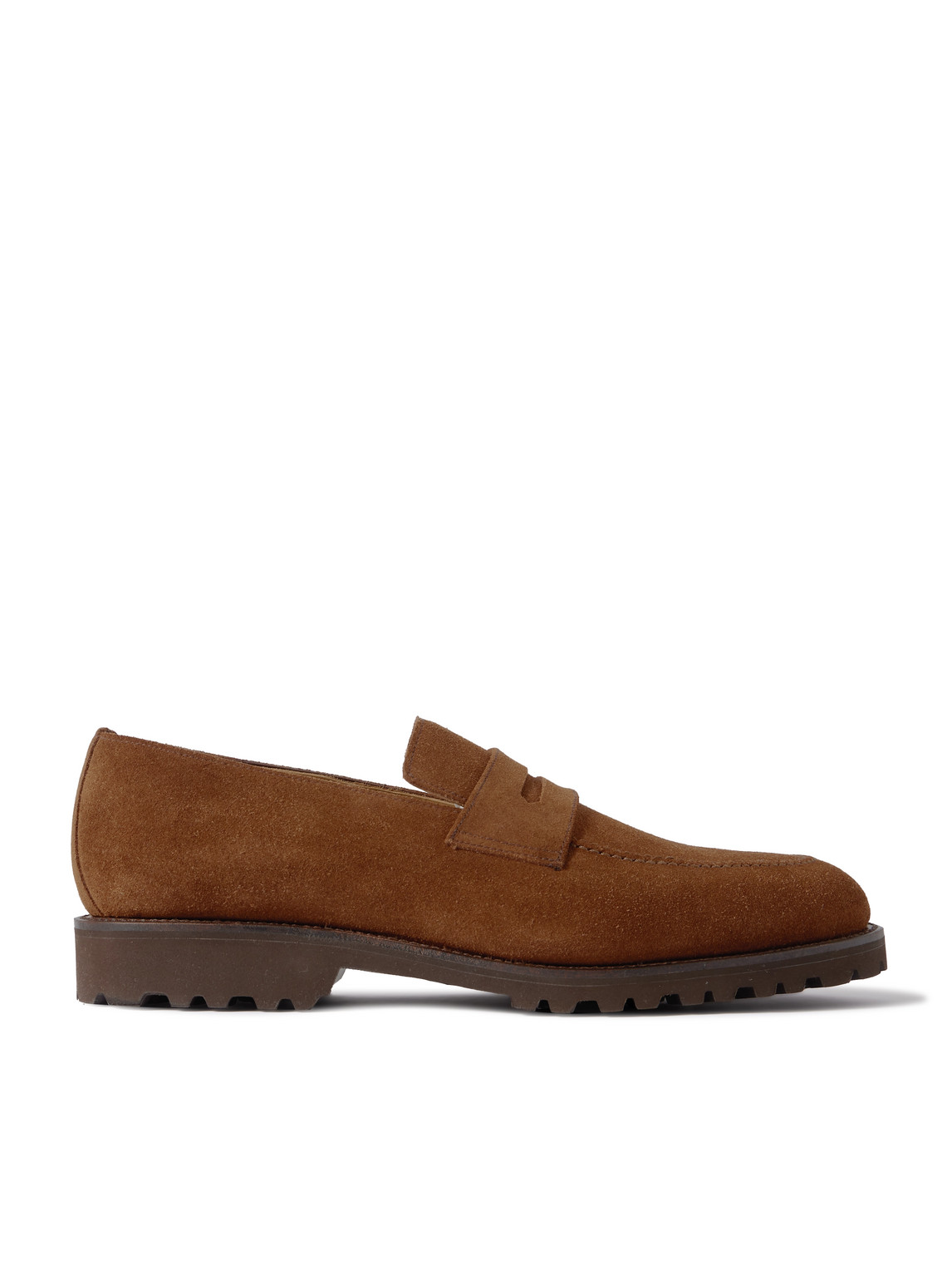 Majordome M08 Nubuck Penny Loafers In Brown