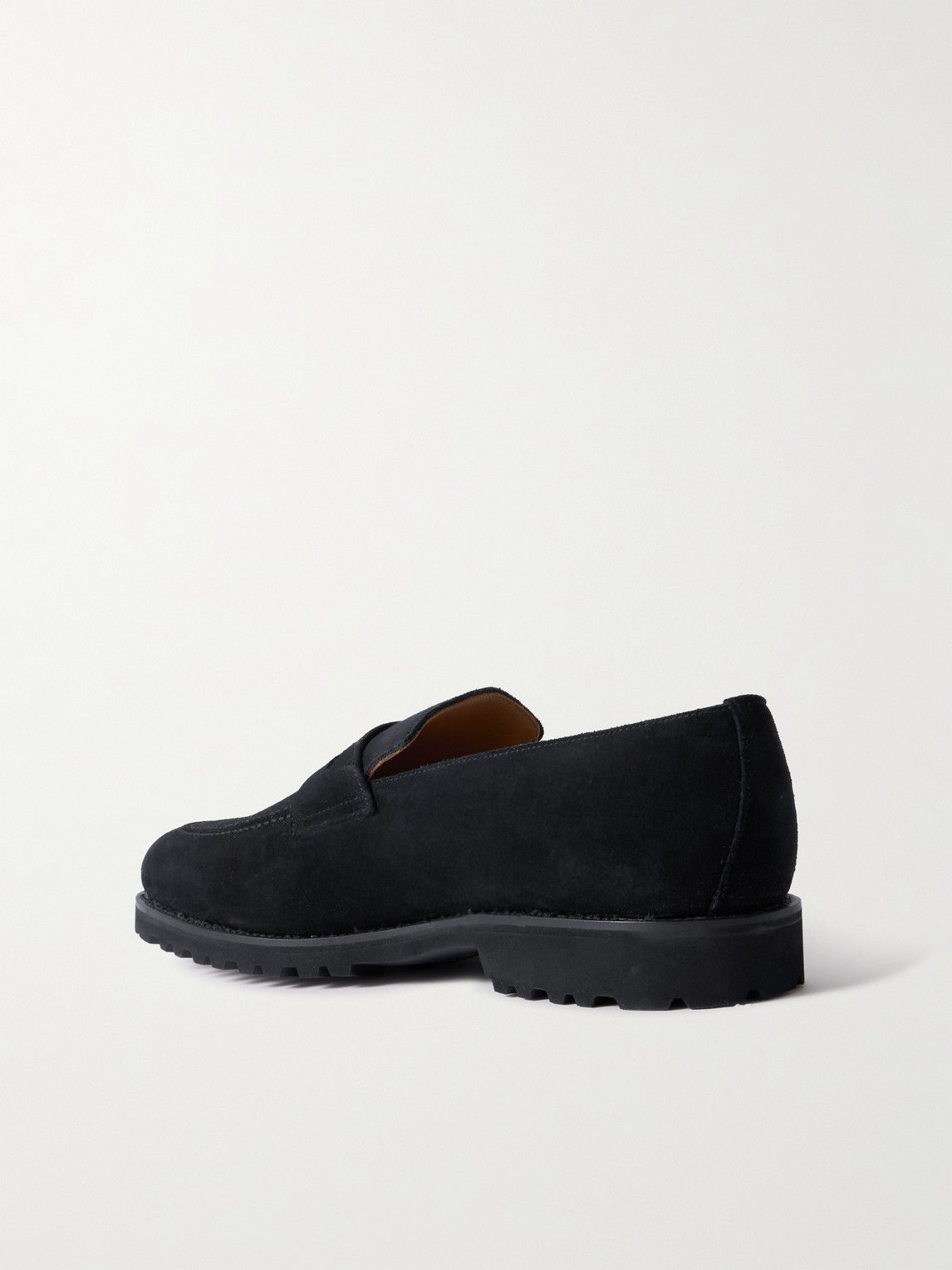 Majordome M08 Nubuck Penny Loafers In Black