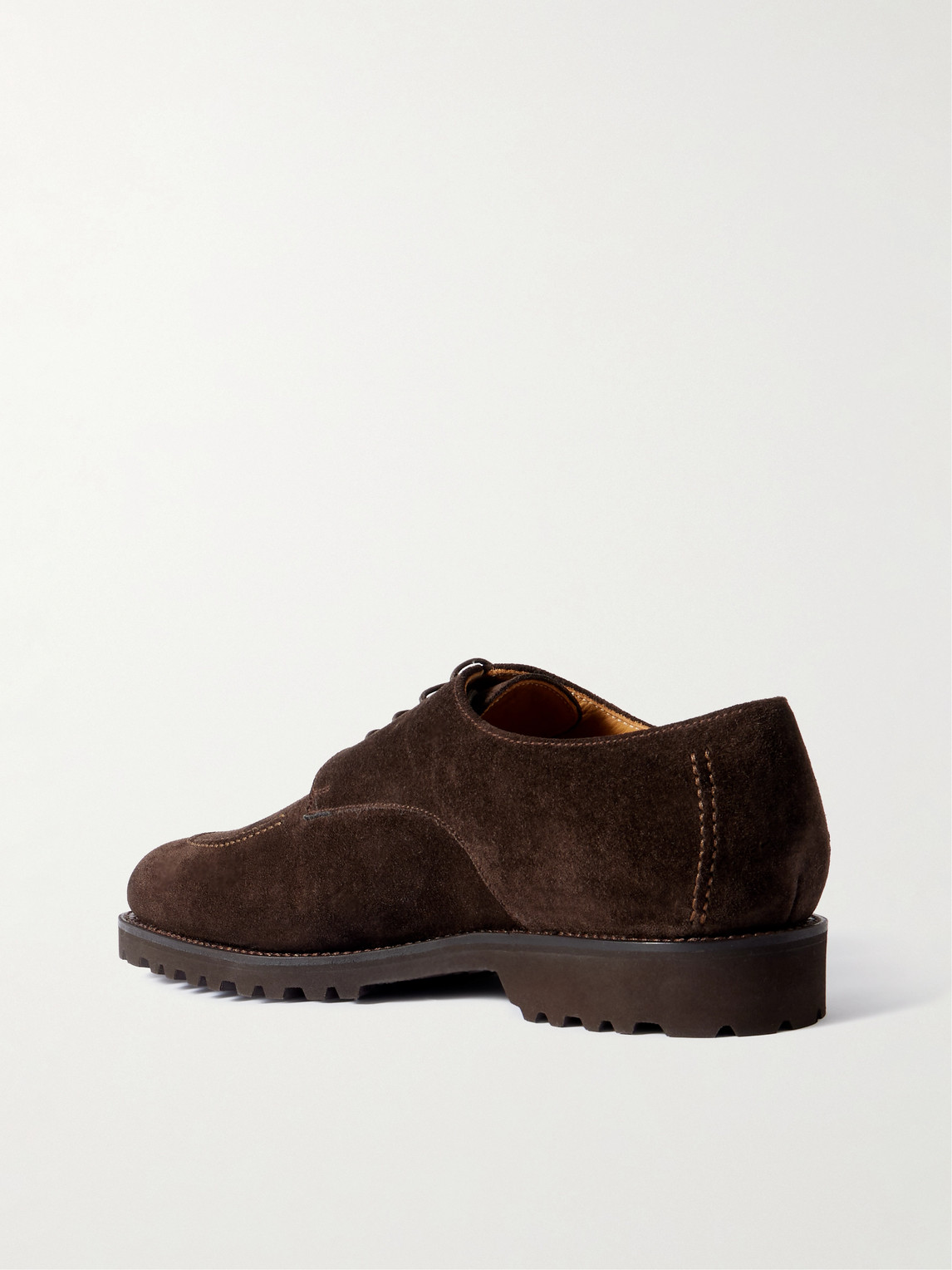 Majordome M32 Split-toe Nubuck Derby Shoes In Brown