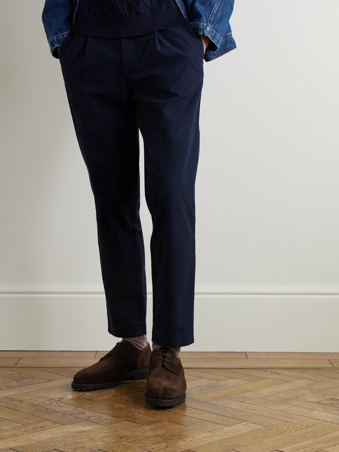 Majordome M32 Split-toe Nubuck Derby Shoes In Brown