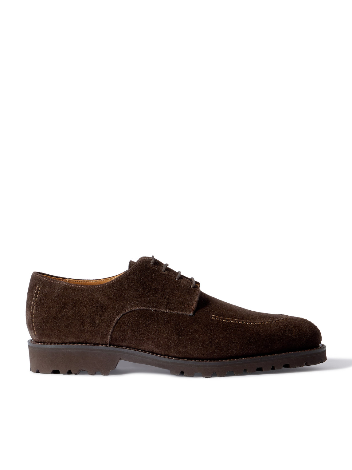 Majordome M32 Split-toe Nubuck Derby Shoes In Brown