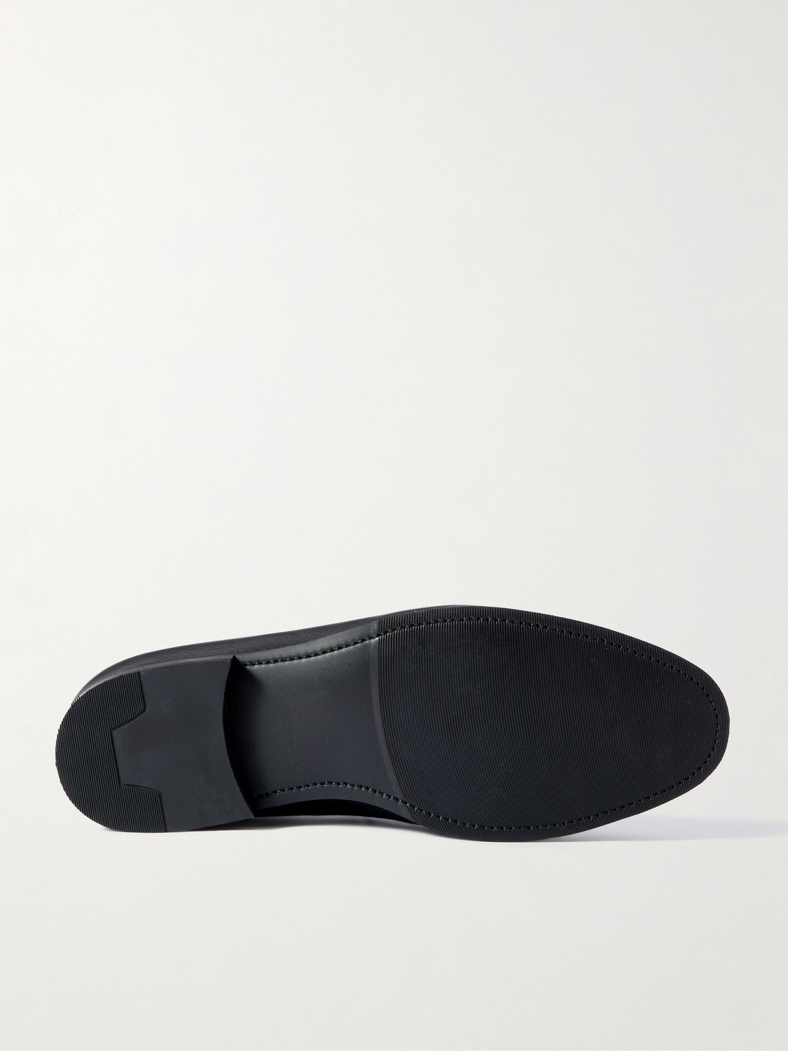 Majordome M08 Cross-grain Leather Penny Loafers In Black