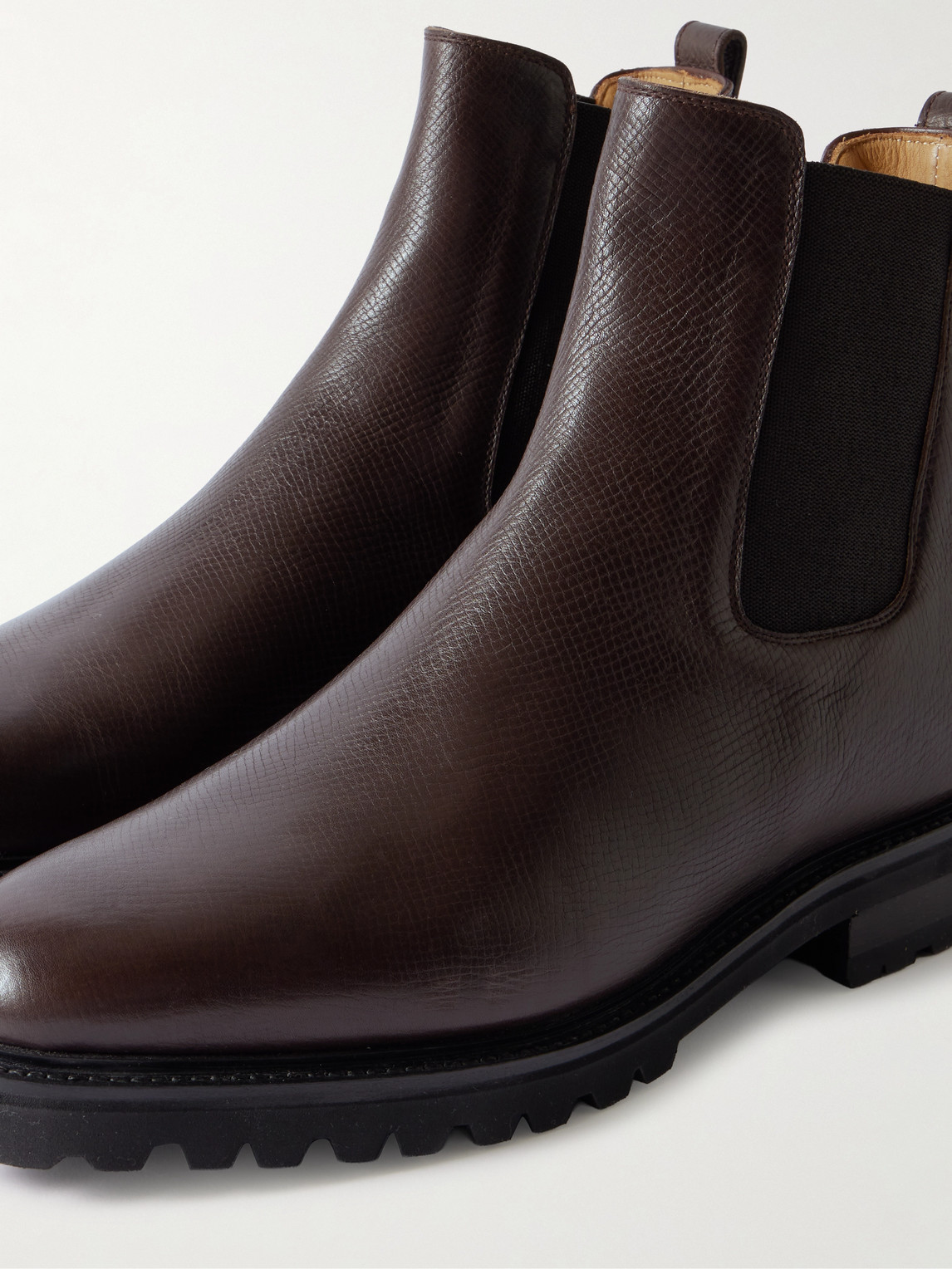 Majordome M11 Cross-grain Leather Chelsea Boots In Brown