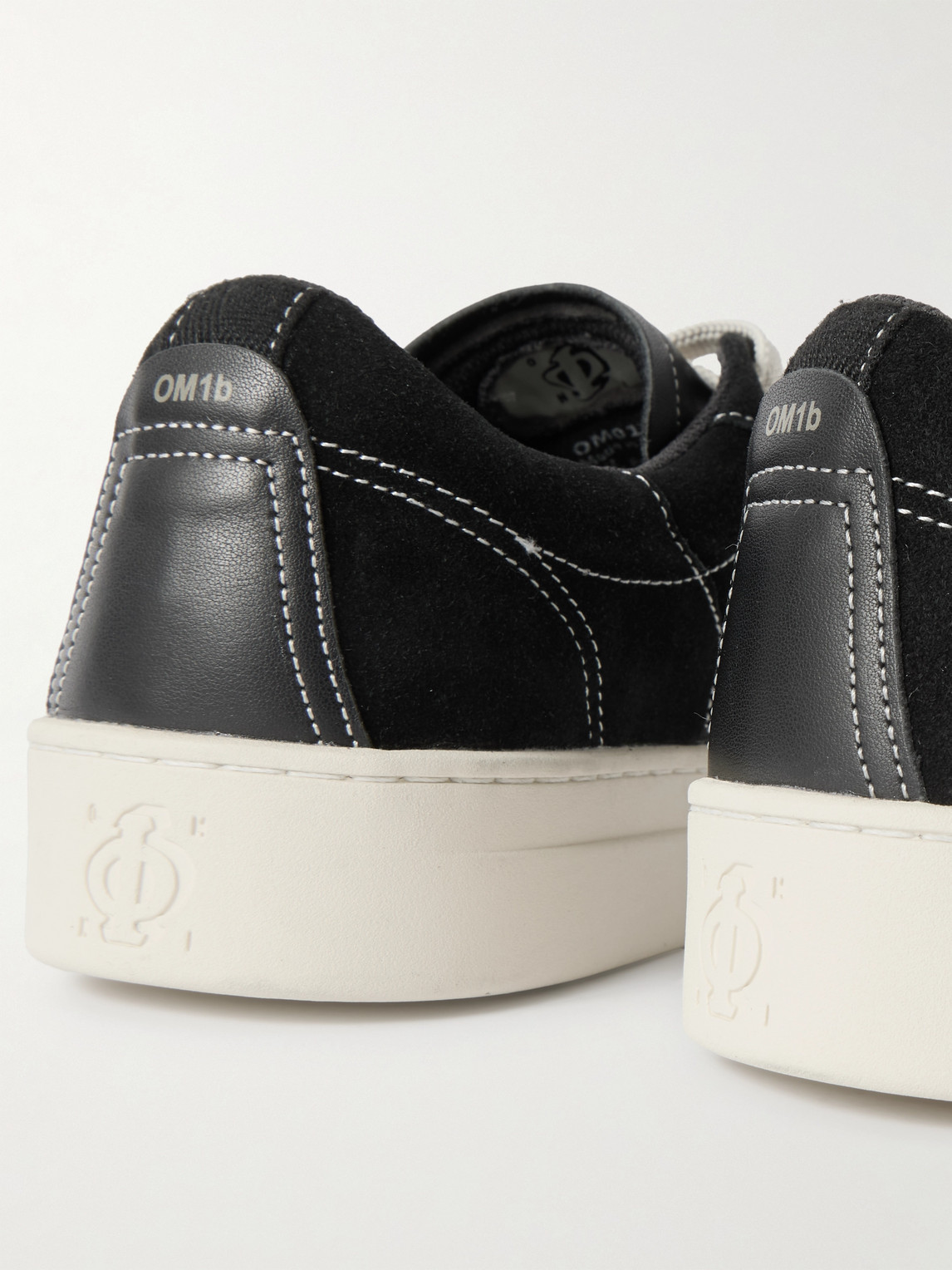 Omni Dellow Leather-trimmed Suede Sneakers In Black
