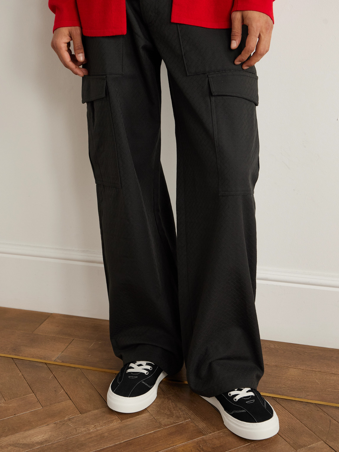 Omni Dellow Leather-trimmed Suede Sneakers In Black