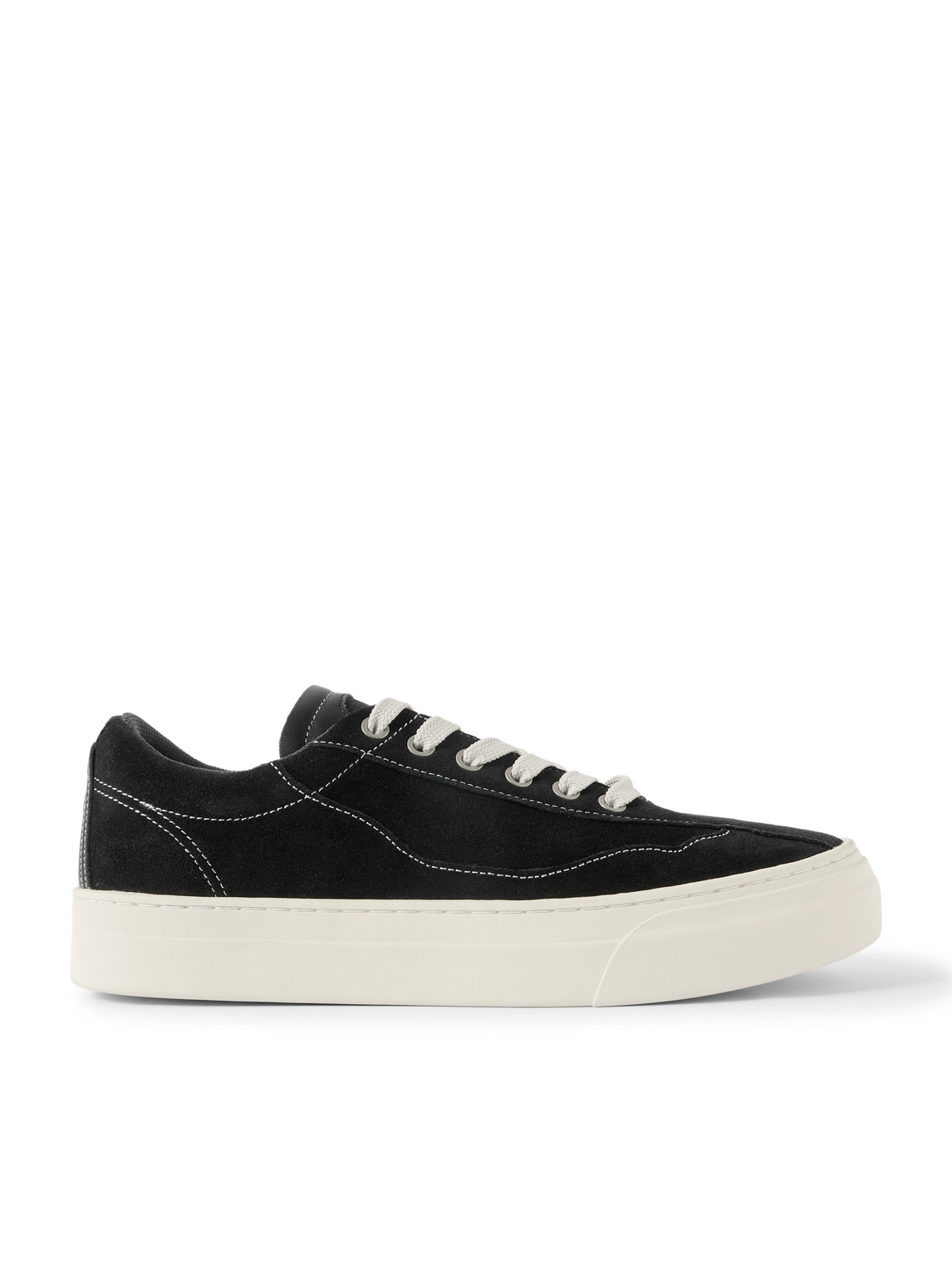 Omni Dellow Leather-trimmed Suede Sneakers In Black