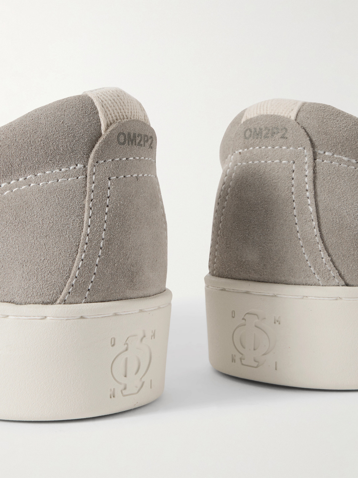 Omni Lister Canvas-trimmed Suede Slip-on Sneakers In Gray