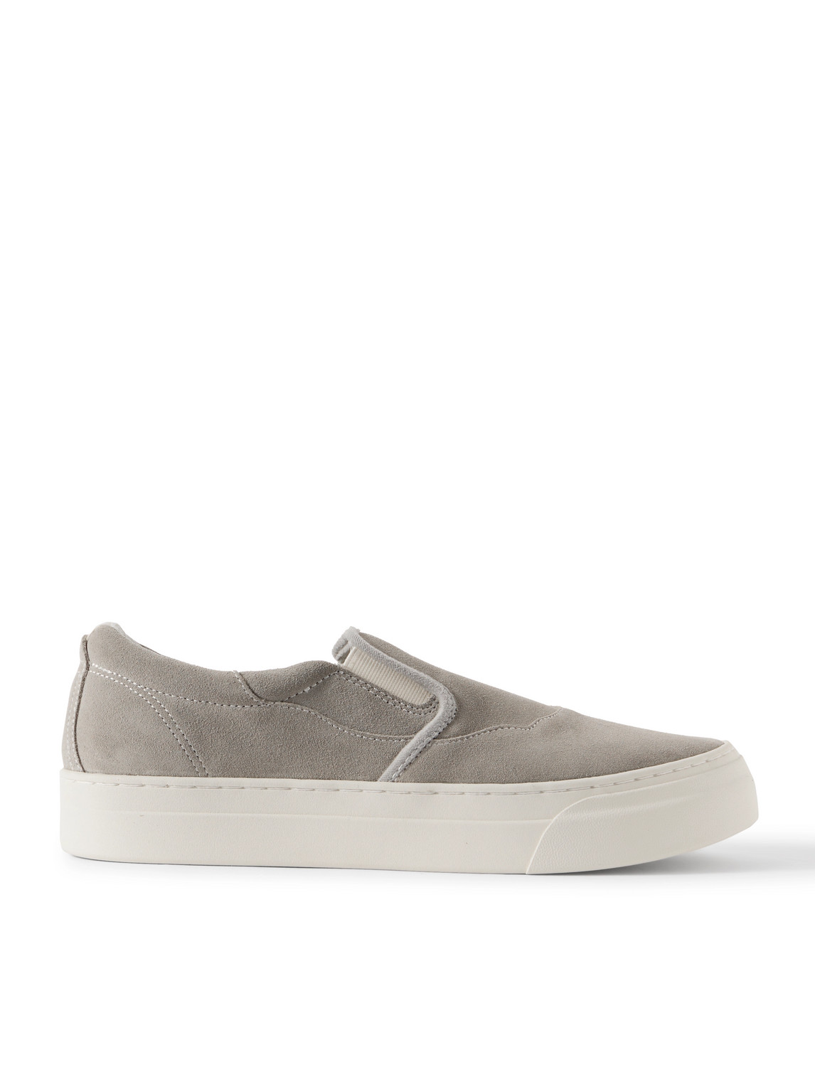Omni Lister Canvas-trimmed Suede Slip-on Sneakers In Gray