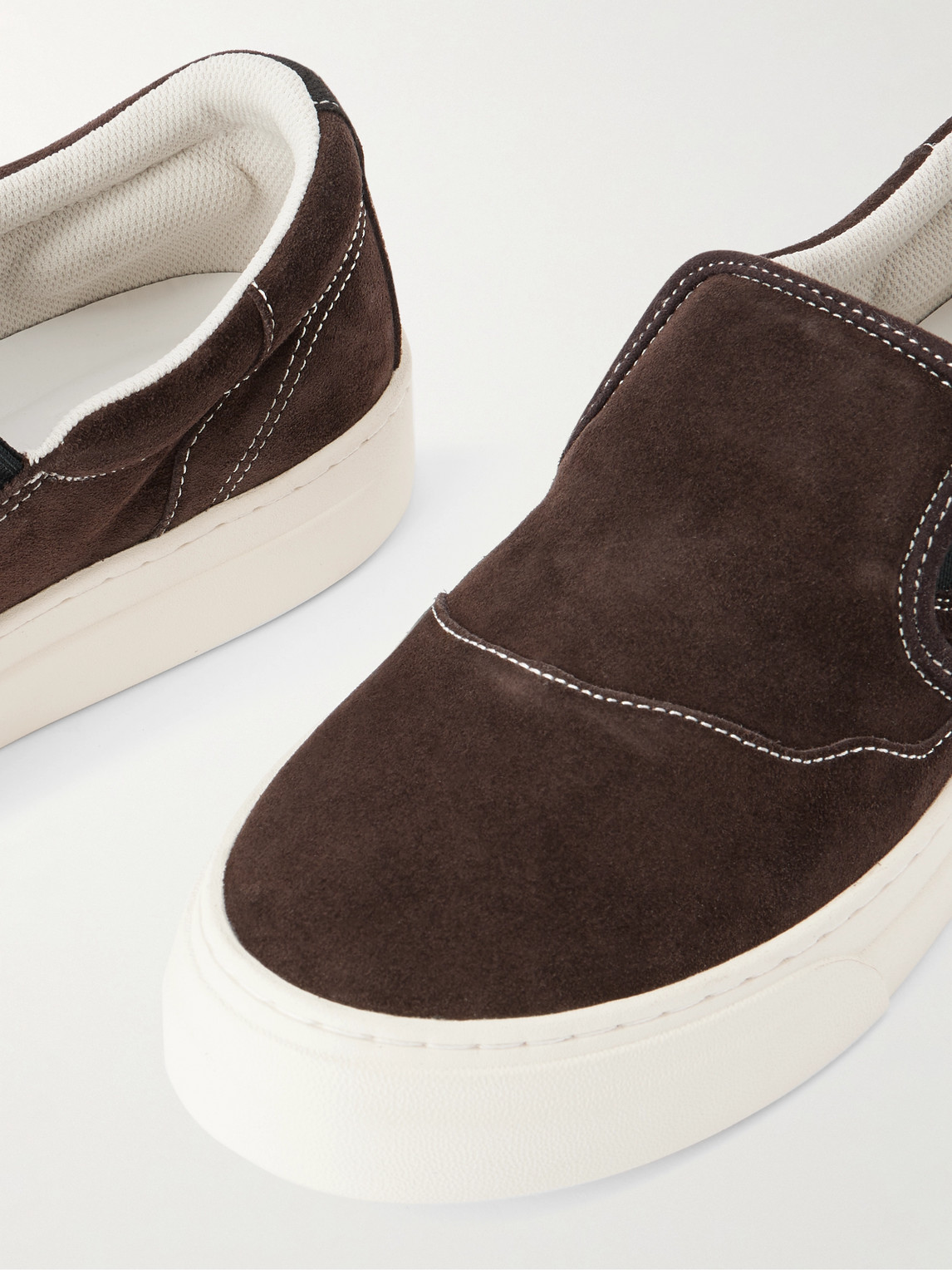 Omni Lister Canvas-trimmed Suede Slip-on Sneakers In Burgundy